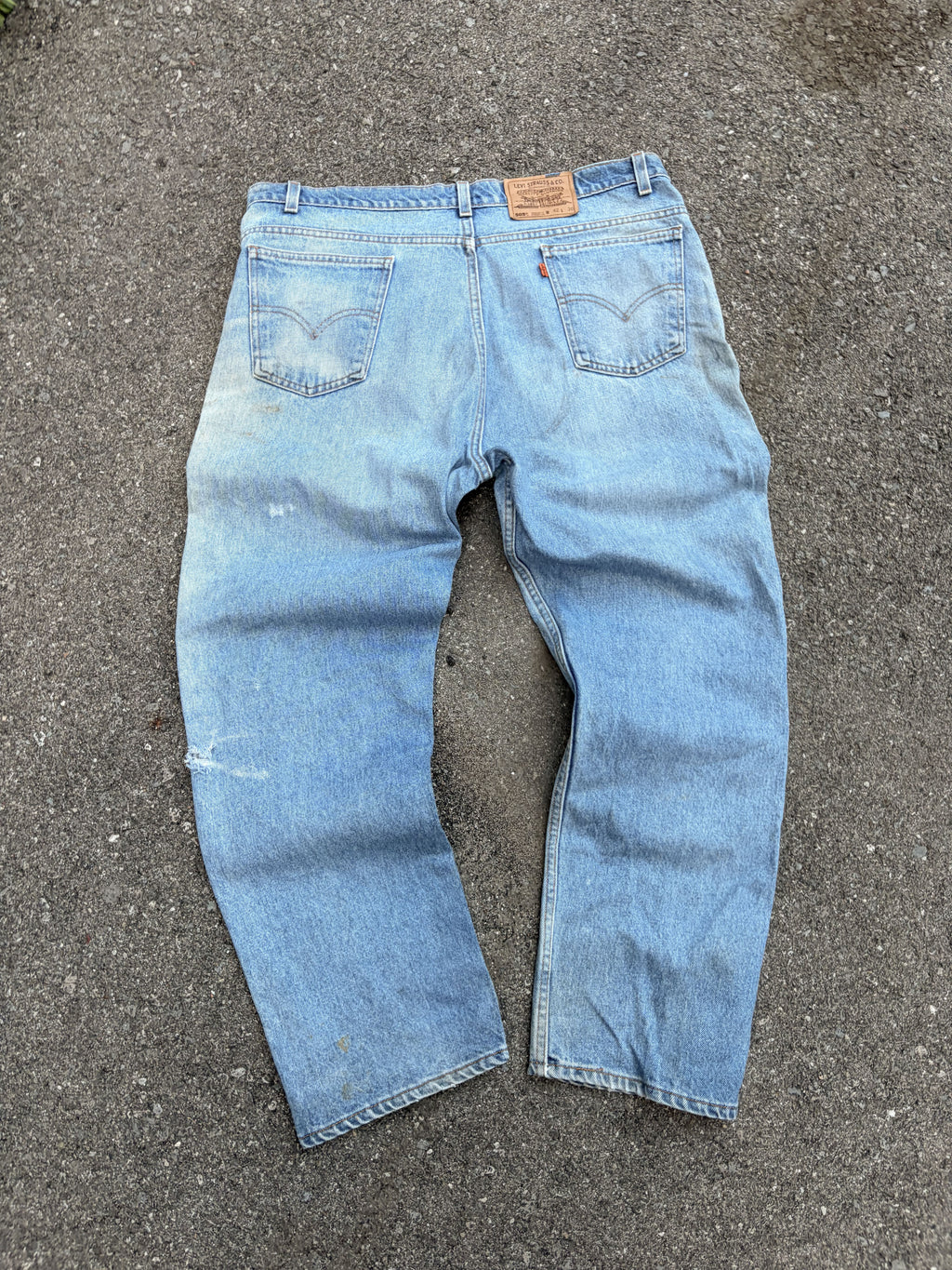 Vintage 90s Levis 505 Orange Tab Regular Fit Light Wash Denim Pants Size 40