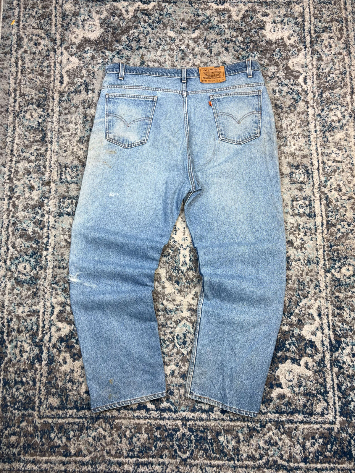 Vintage 90s Levis 505 Orange Tab Regular Fit Light Wash Denim Pants Size 40