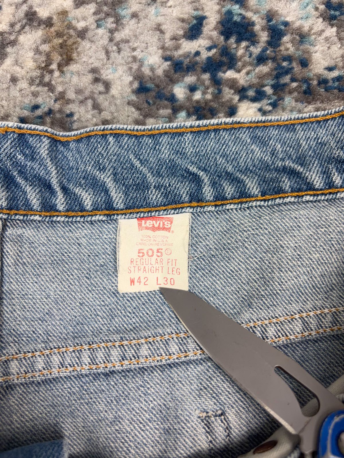 Vintage 90s Levis 505 Orange Tab Regular Fit Light Wash Denim Pants Size 40