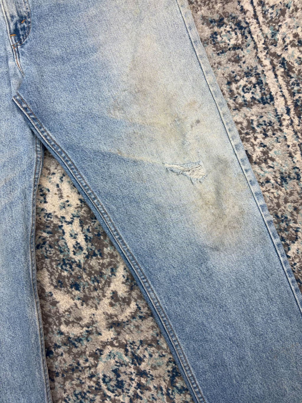 Vintage 90s Levis 505 Orange Tab Regular Fit Light Wash Denim Pants Size 40