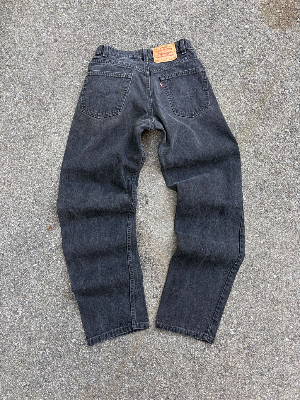 Vintage Levis 550 Red Tab Relaxed Fit Black Wash Denim Pants Size 30