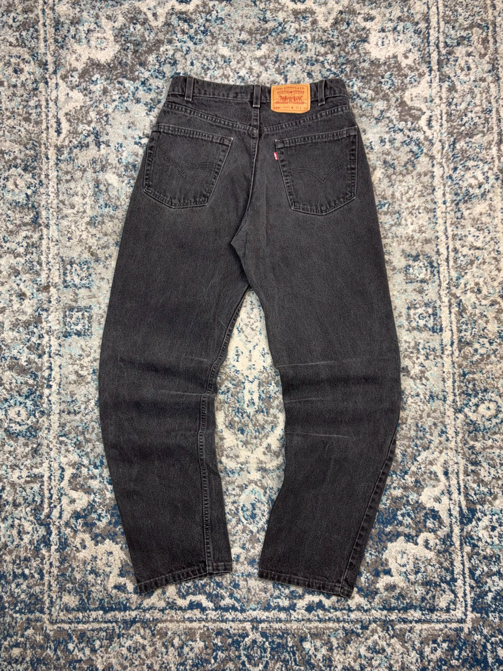 Vintage Levis 550 Red Tab Relaxed Fit Black Wash Denim Pants Size 30