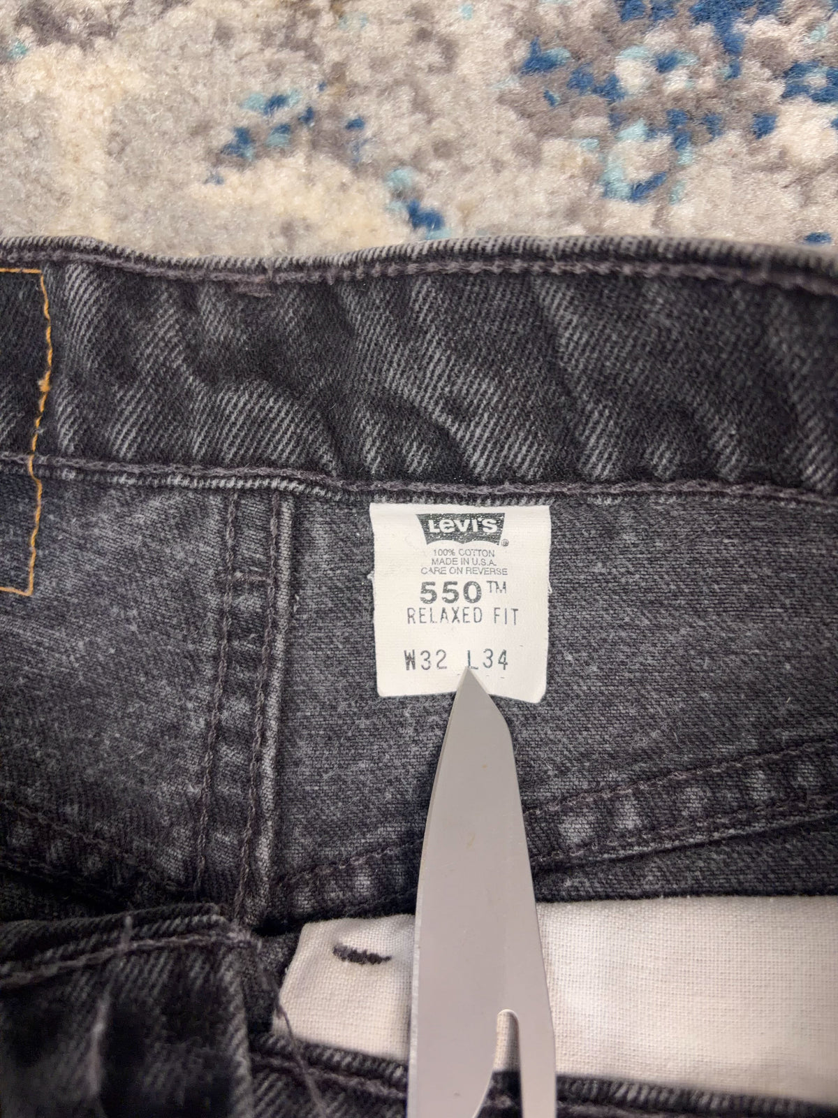 Vintage Levis 550 Red Tab Relaxed Fit Black Wash Denim Pants Size 30
