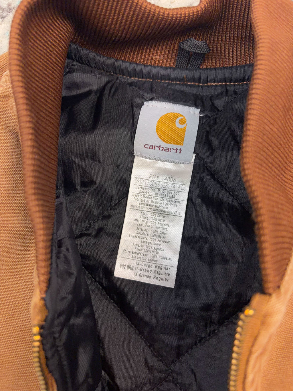 Vintage Carhartt Quilted Lined Canvas Workwear Vest Jacket Size