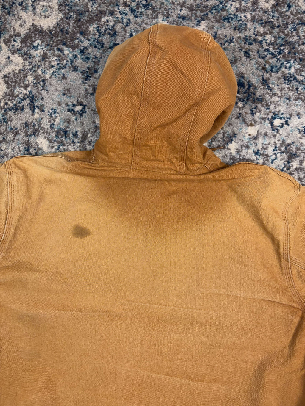 Vintage Carhartt Thermal Lined Canvas Workwear Hooded Bomber Jacket Size 2XL