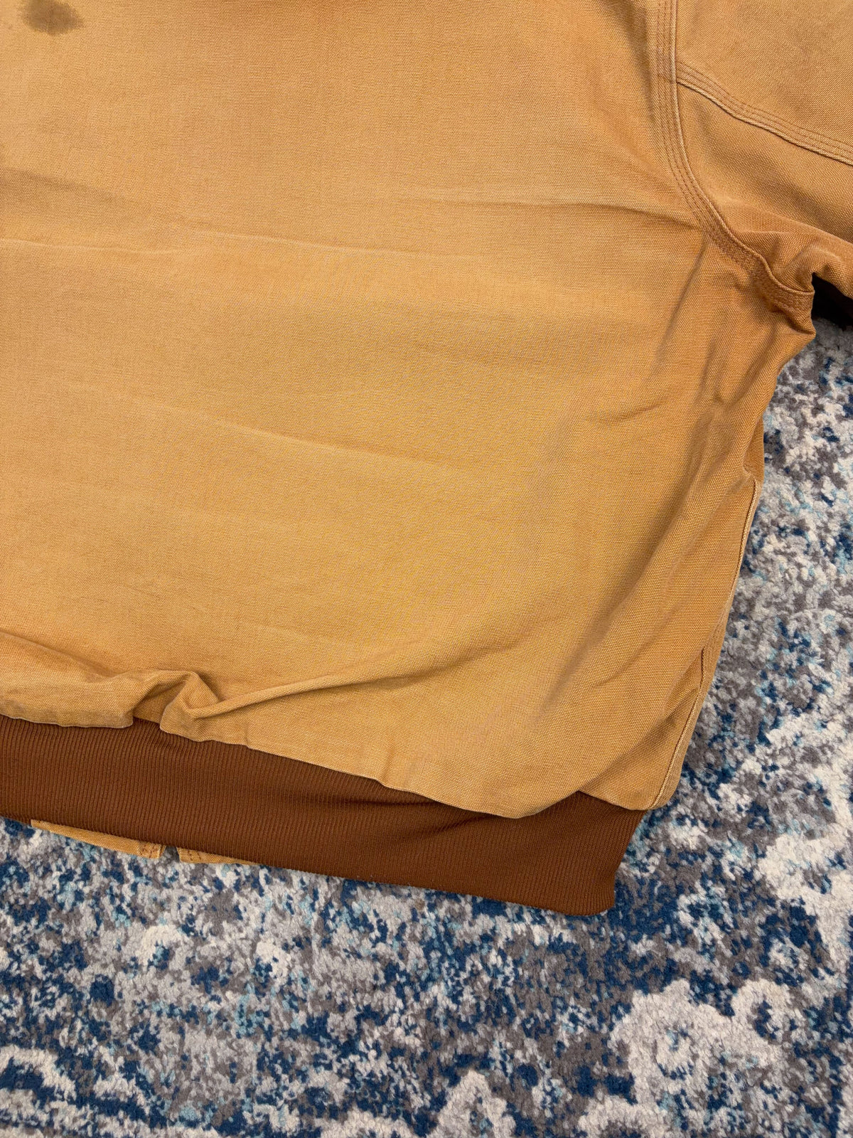 Vintage Carhartt Thermal Lined Canvas Workwear Hooded Bomber Jacket Size 2XL