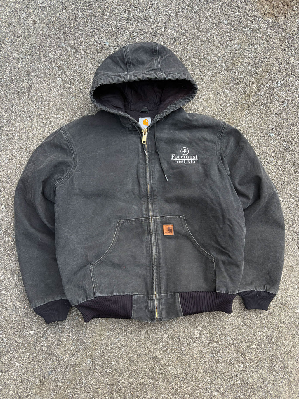 Vintage Carhartt Insulated Canvas Workwear Hooded Active Jacket Size Medium