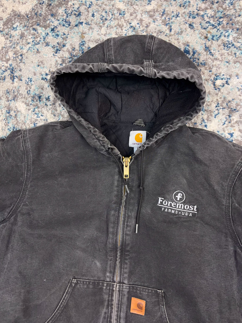 Vintage Carhartt Insulated Canvas Workwear Hooded Active Jacket Size Medium