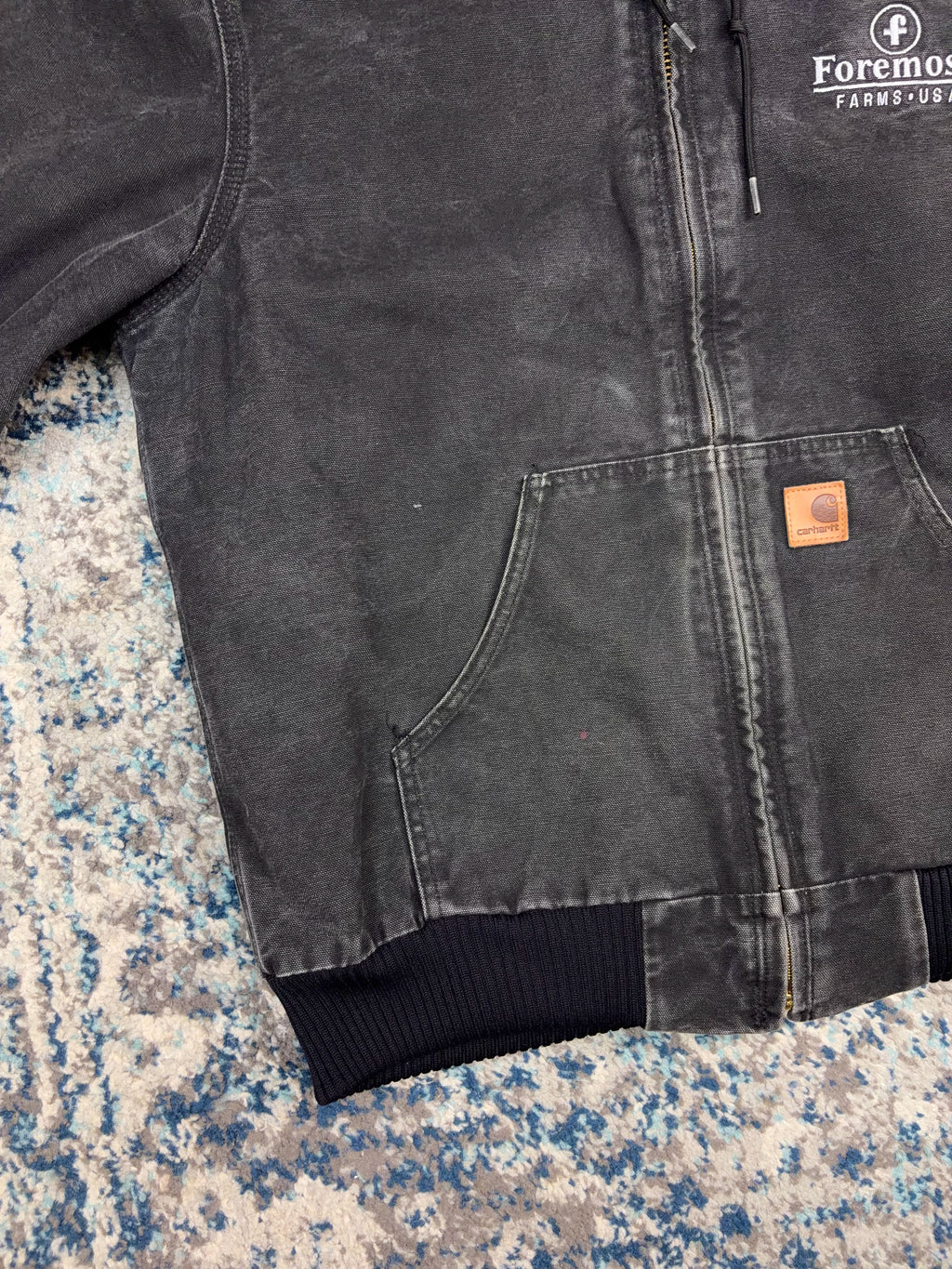 Vintage Carhartt Insulated Canvas Workwear Hooded Active Jacket Size Medium