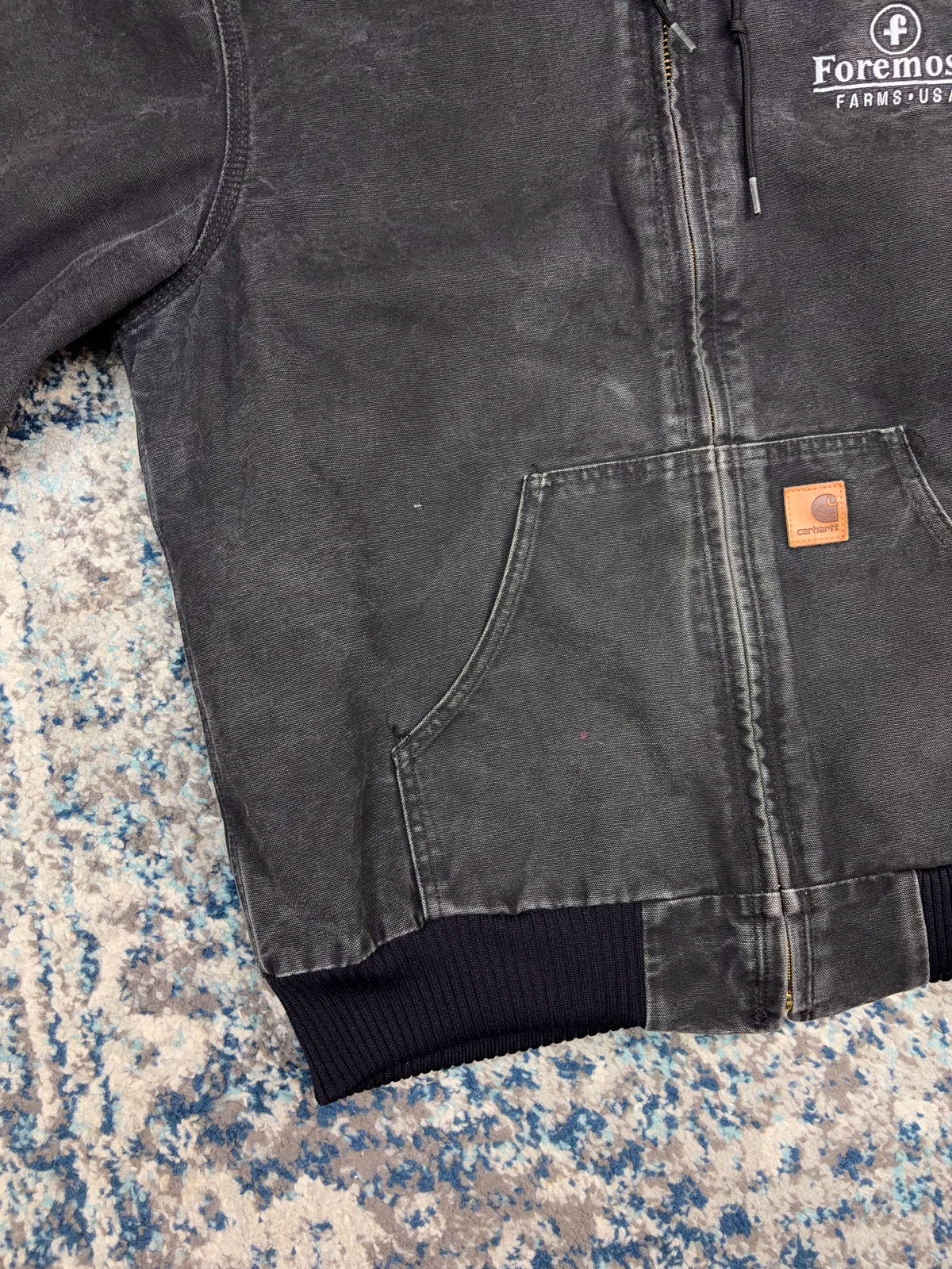 Vintage Carhartt Insulated Canvas Workwear Hooded Active Jacket Size Medium