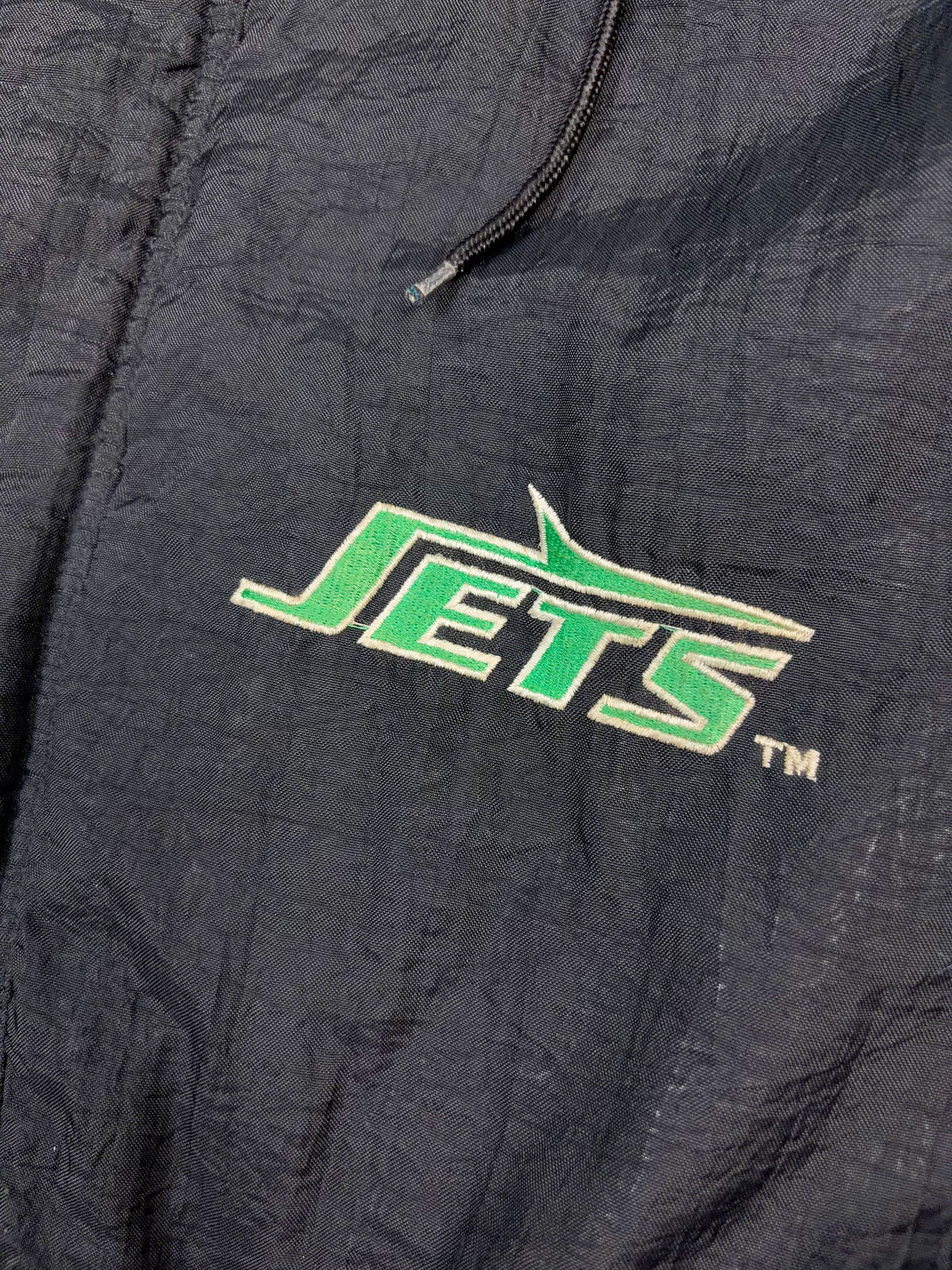 Vintage 90s New York Jets NFL Insulated Hooded Starter Splitback Jacket Size Large