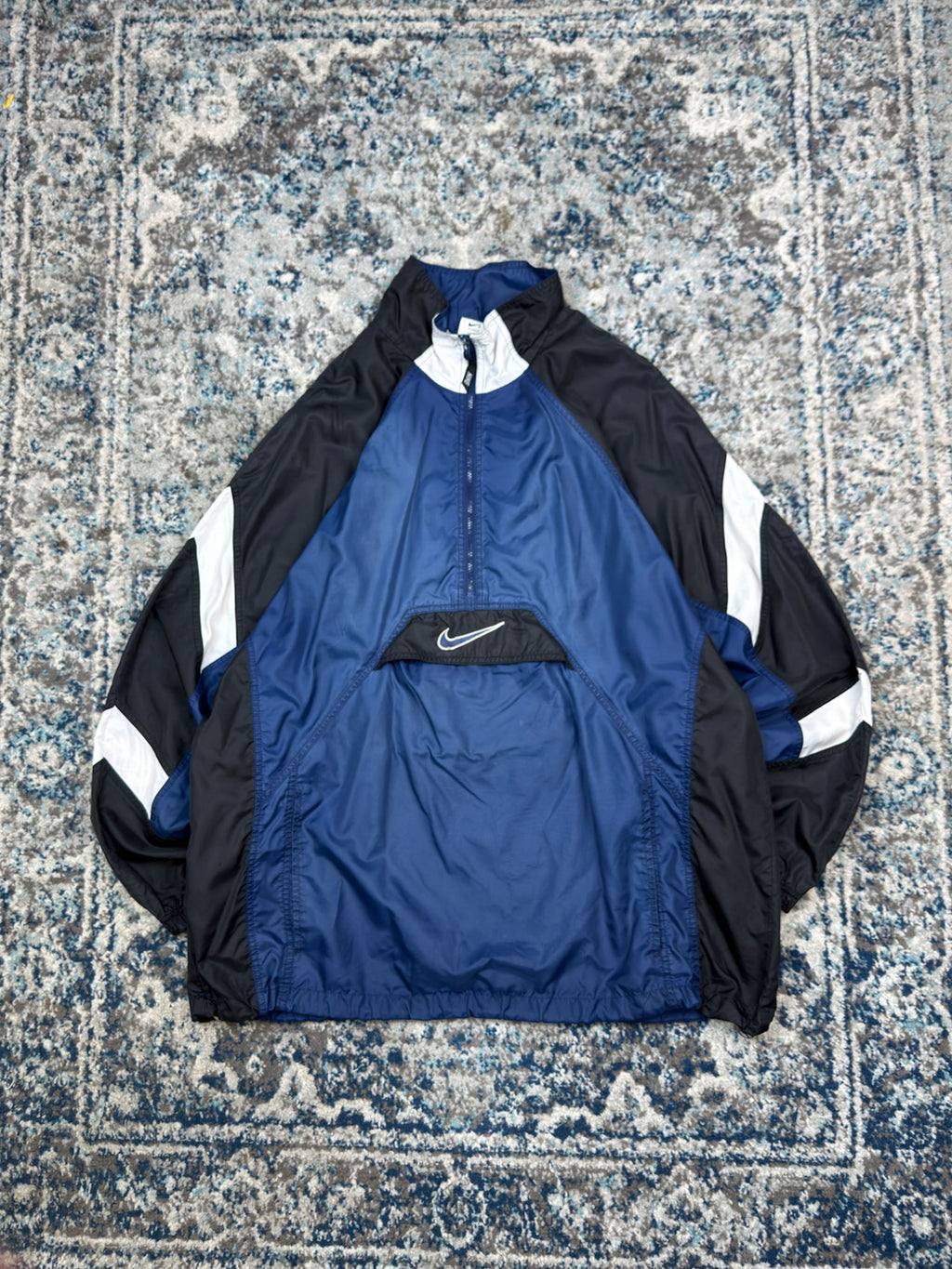 Vintage Nike Embroidered Middle Swoosh 1/2 Zip Anorak Windbreaker Jacket Size XL