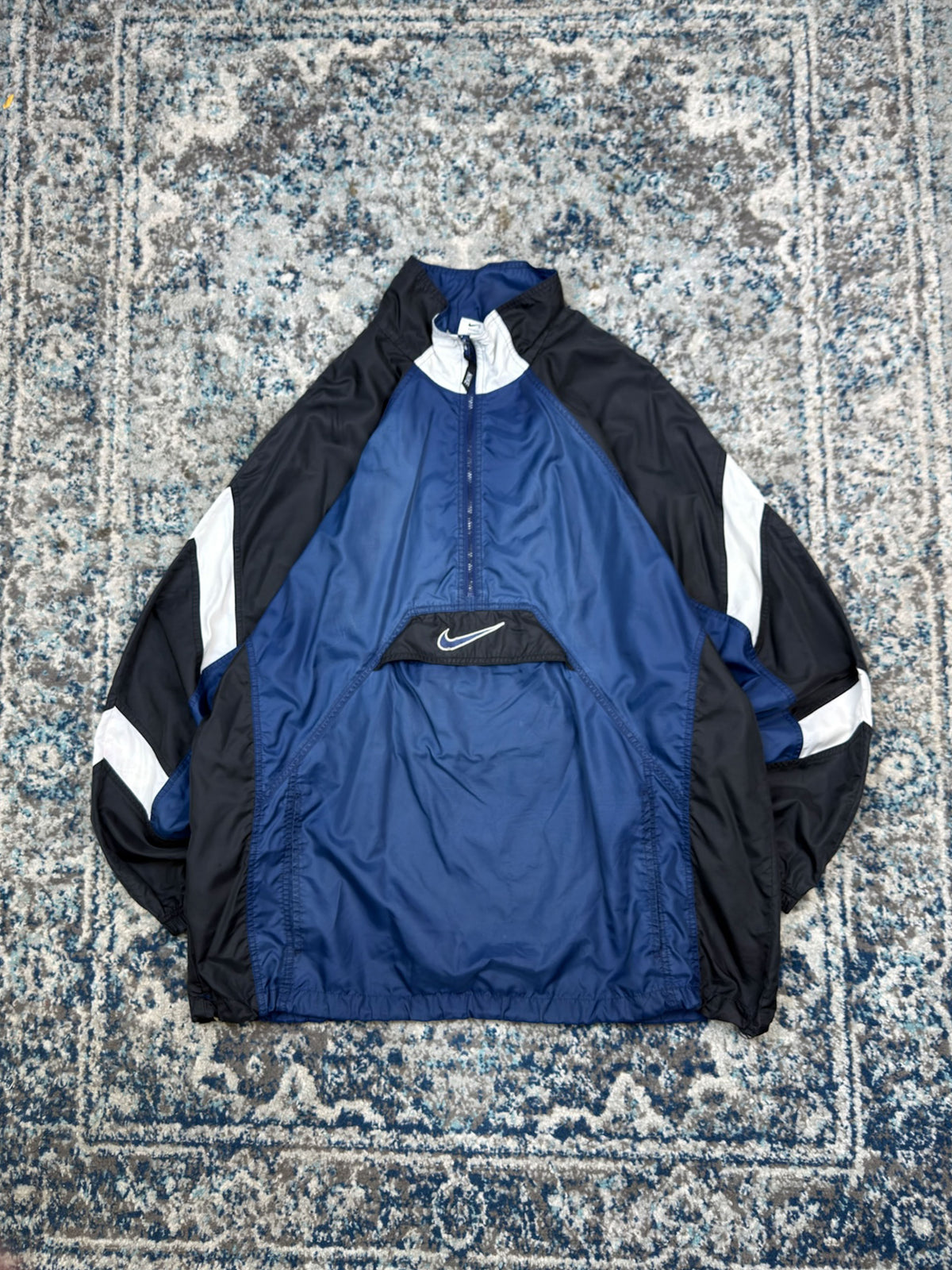 Vintage Nike Embroidered Middle Swoosh 1/2 Zip Anorak Windbreaker Jacket Size XL