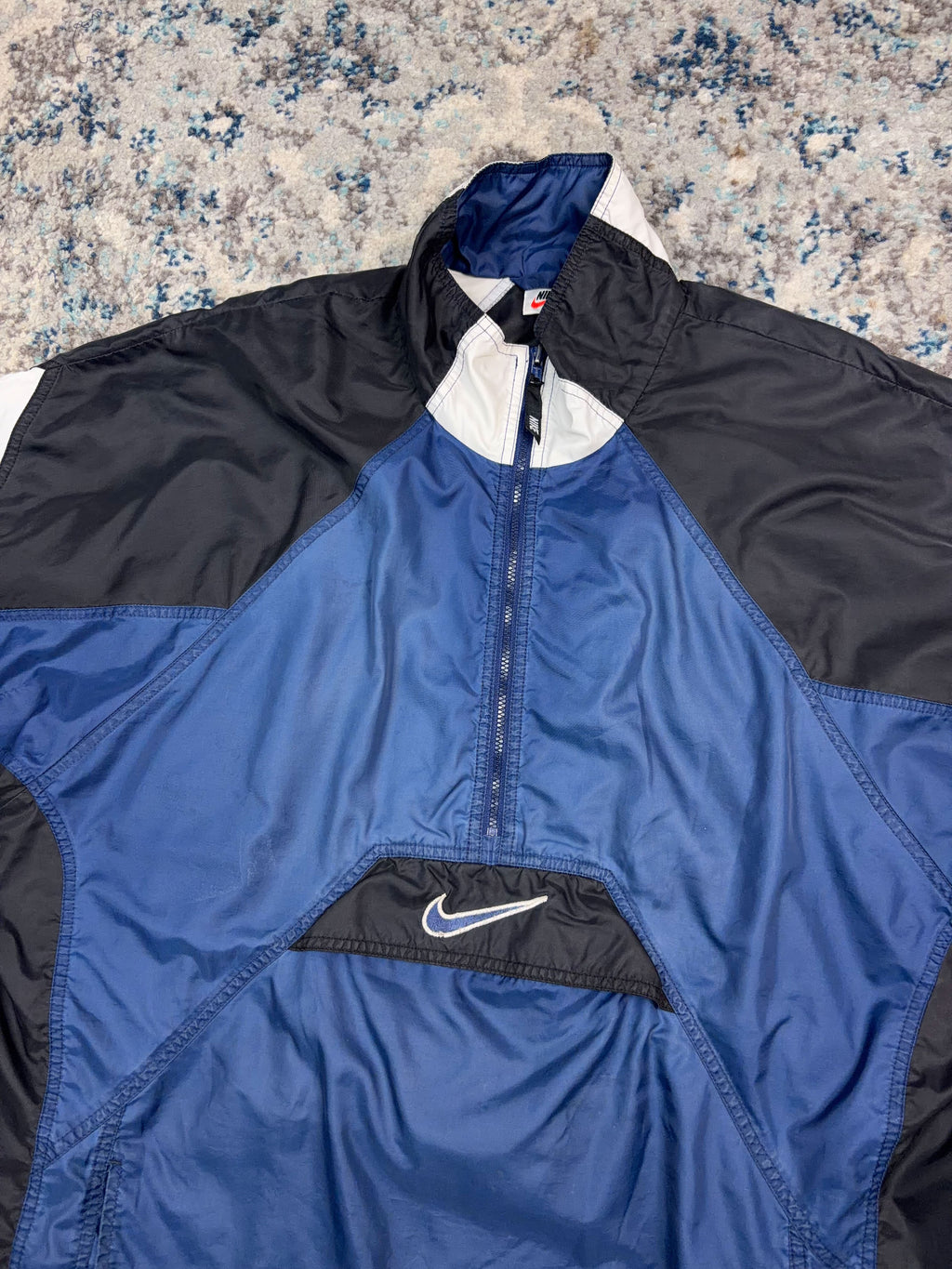 Vintage Nike Embroidered Middle Swoosh 1/2 Zip Anorak Windbreaker Jacket Size XL