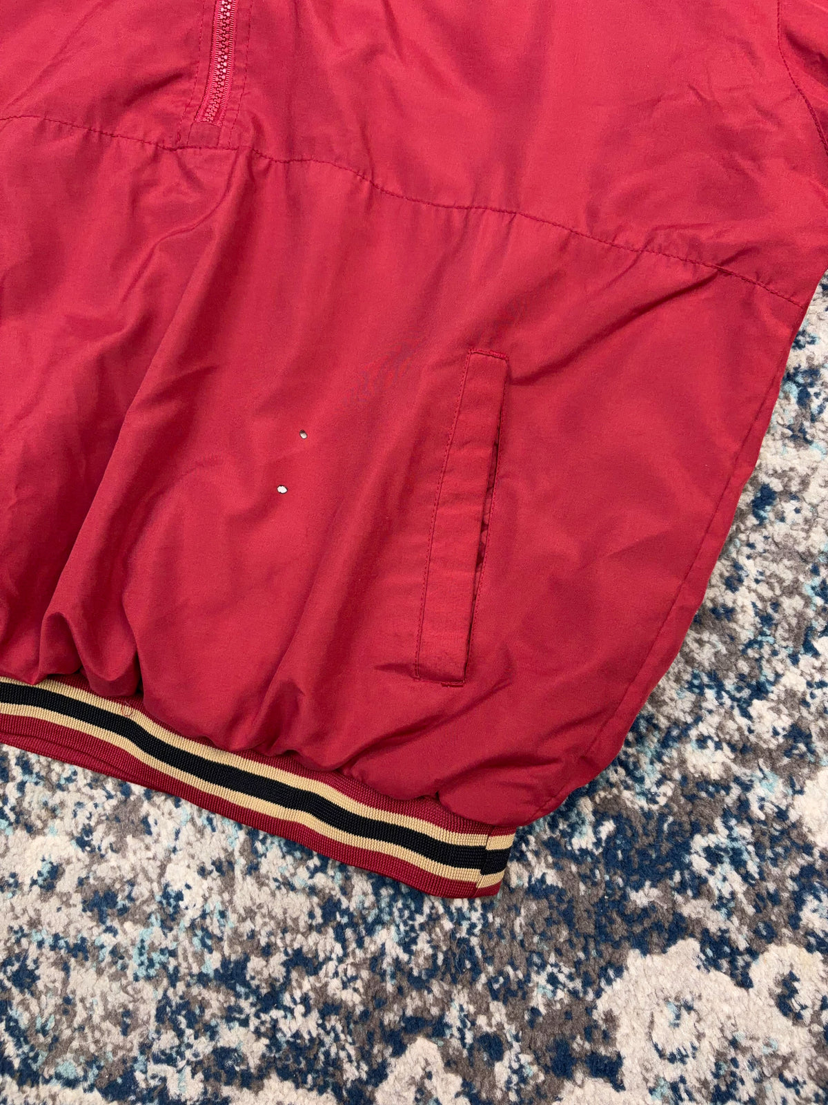 Vintage San Fransisco 49ers NFL Reebok 1/2 Zip Windbreaker Bomber Jacket Size Large