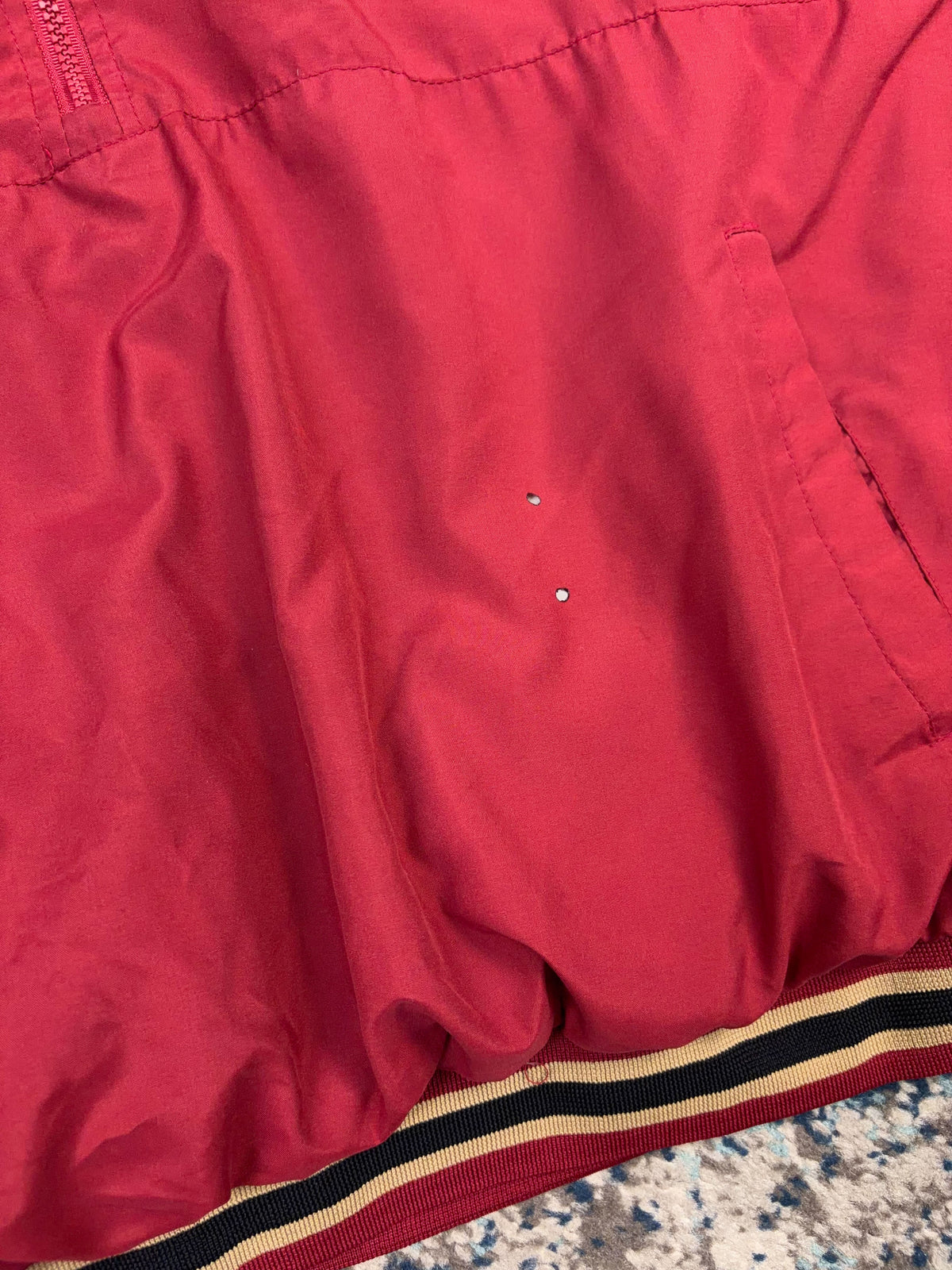Vintage San Fransisco 49ers NFL Reebok 1/2 Zip Windbreaker Bomber Jacket Size Large