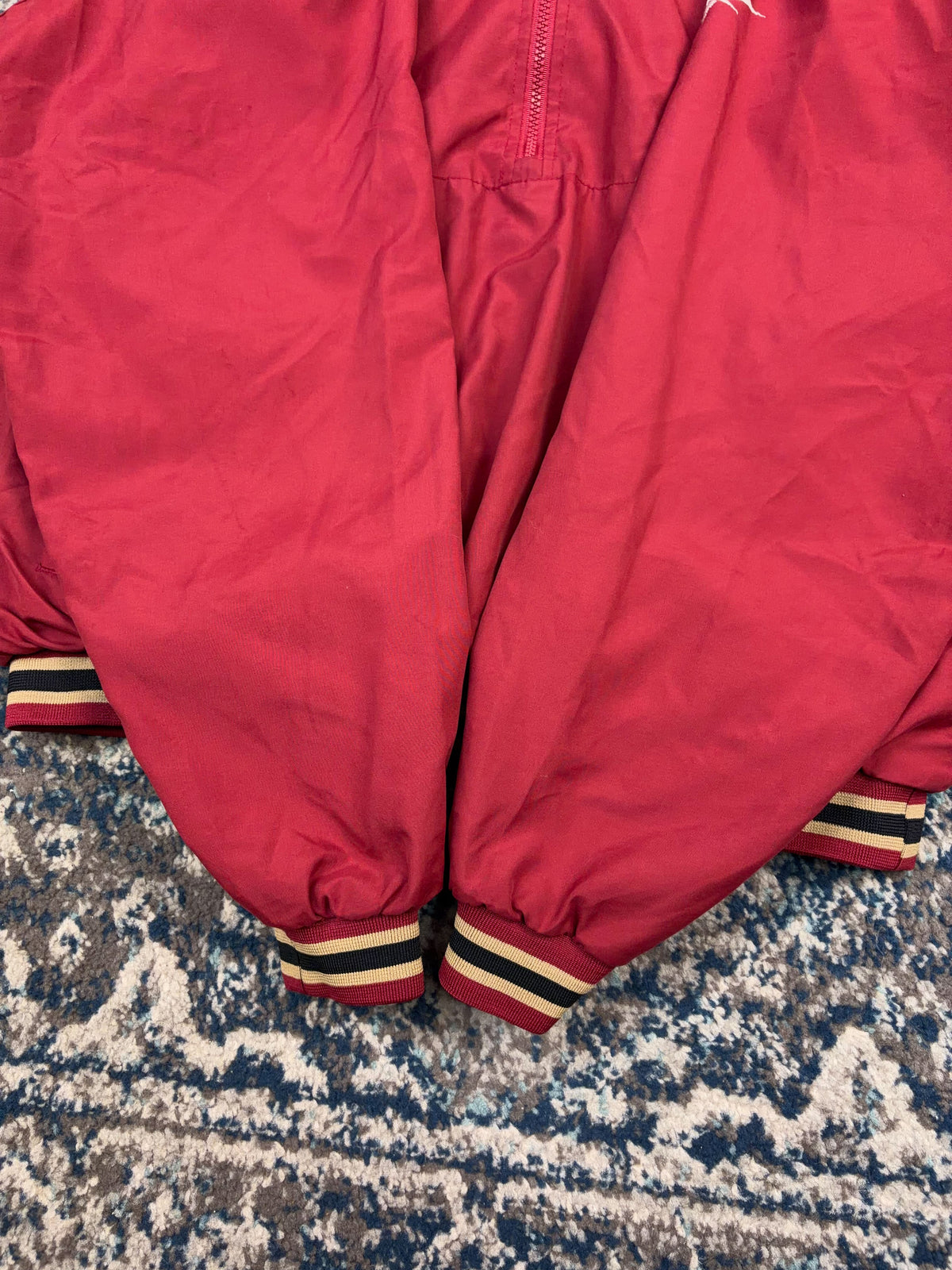 Vintage San Fransisco 49ers NFL Reebok 1/2 Zip Windbreaker Bomber Jacket Size Large