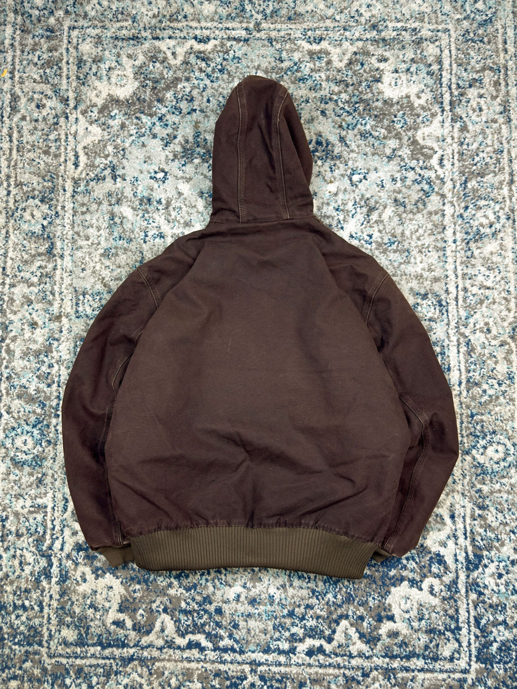 Vintage Carhartt Insulated Canvas Workwear Hooded Active Bomber Jacket Size Large