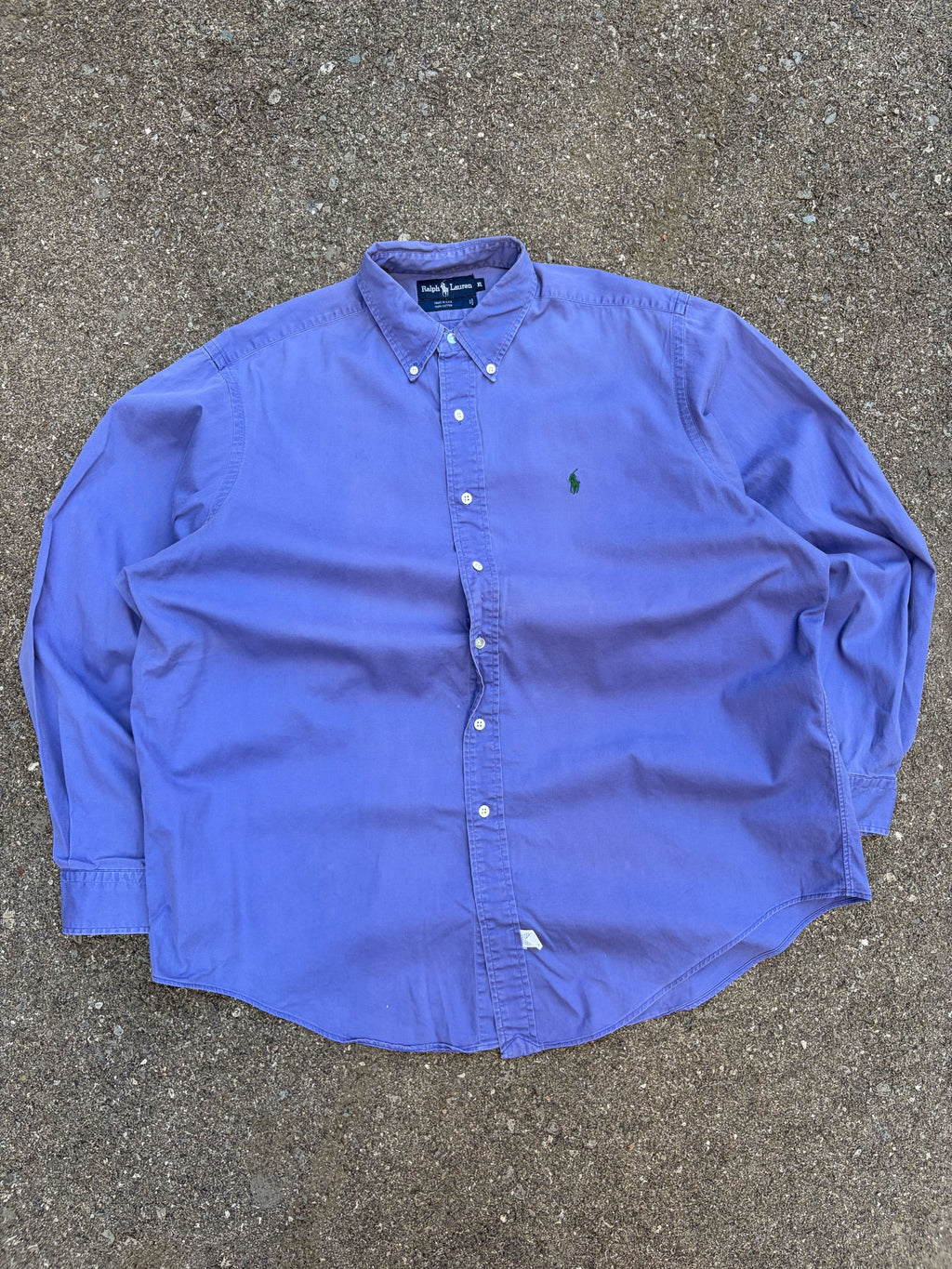 Vintage 90s Polo Ralph Lauren Embroidered Pony Long Sleeve Button Up Shirt Size XL