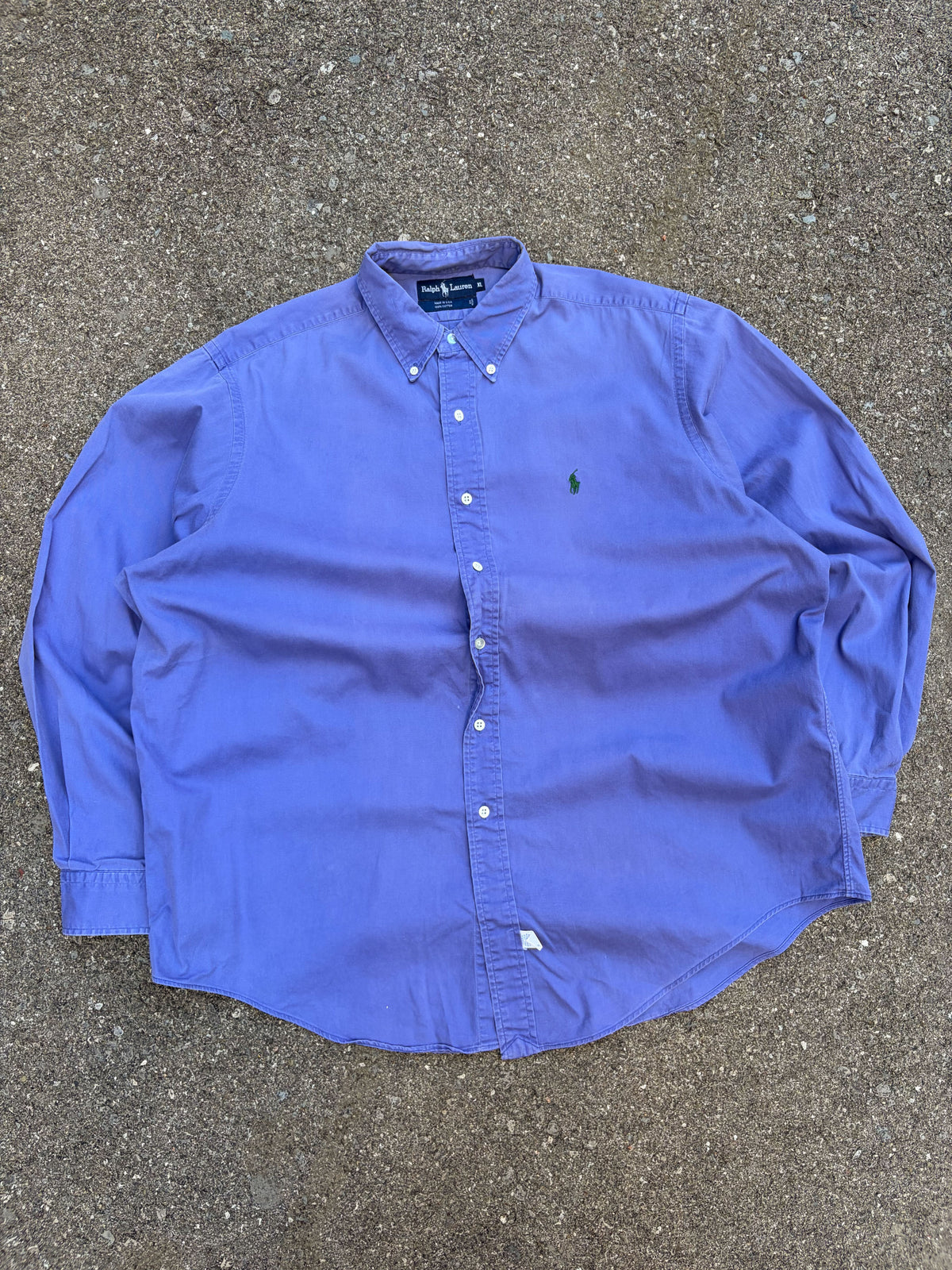 Vintage 90s Polo Ralph Lauren Embroidered Pony Long Sleeve Button Up Shirt Size XL
