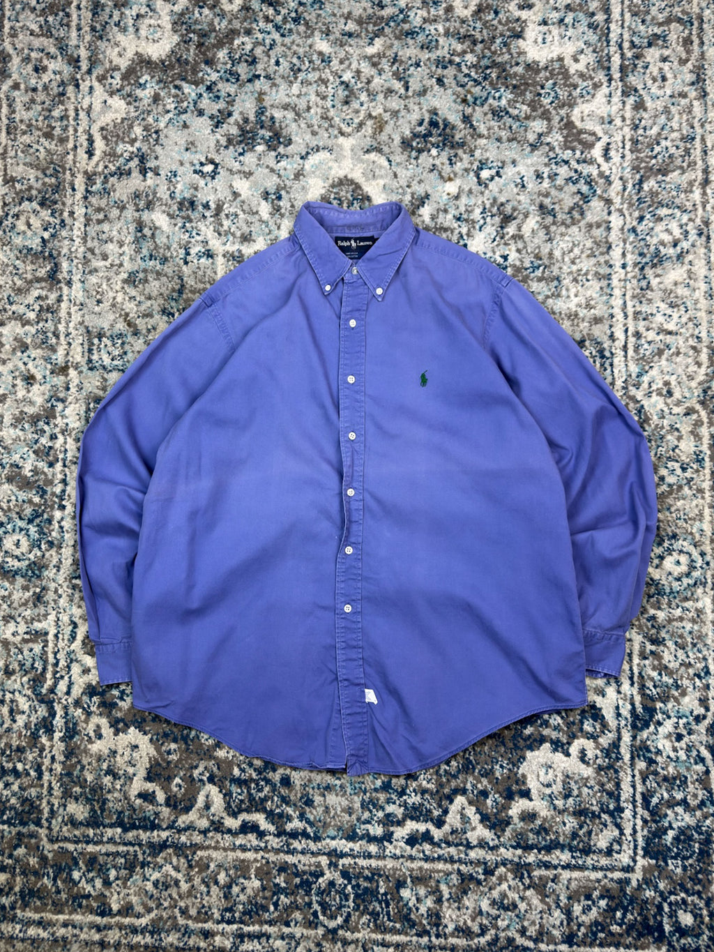 Vintage 90s Polo Ralph Lauren Embroidered Pony Long Sleeve Button Up Shirt Size XL