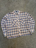 Vintage 90s Wrangler Plaid Long Sleeve Reworked Cropped Button Up Shirt Size XL