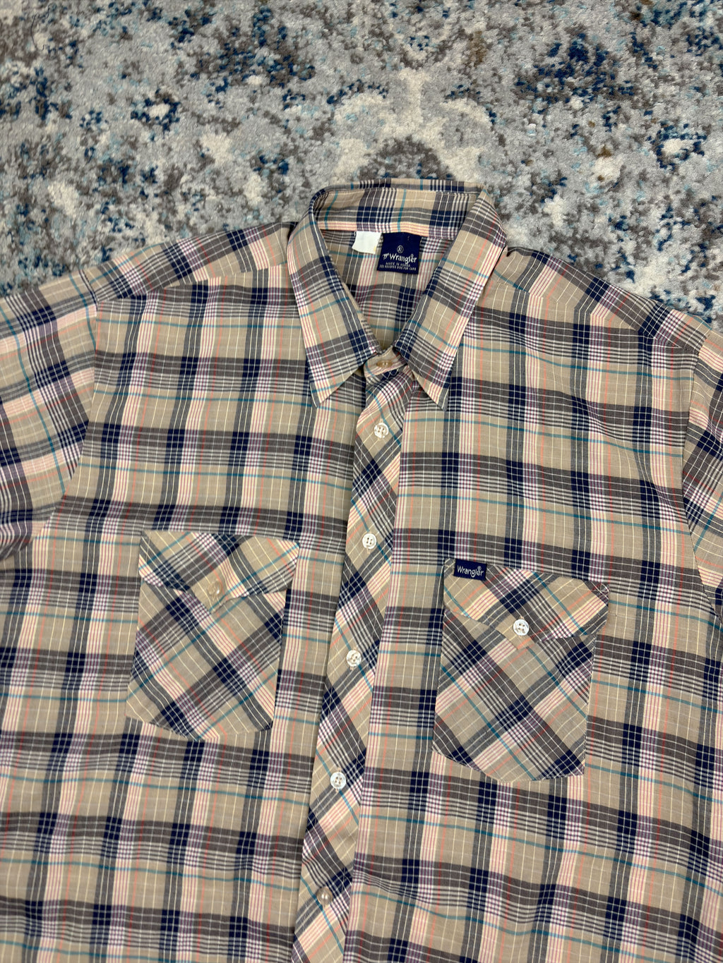 Vintage 90s Wrangler Plaid Long Sleeve Reworked Cropped Button Up Shirt Size XL