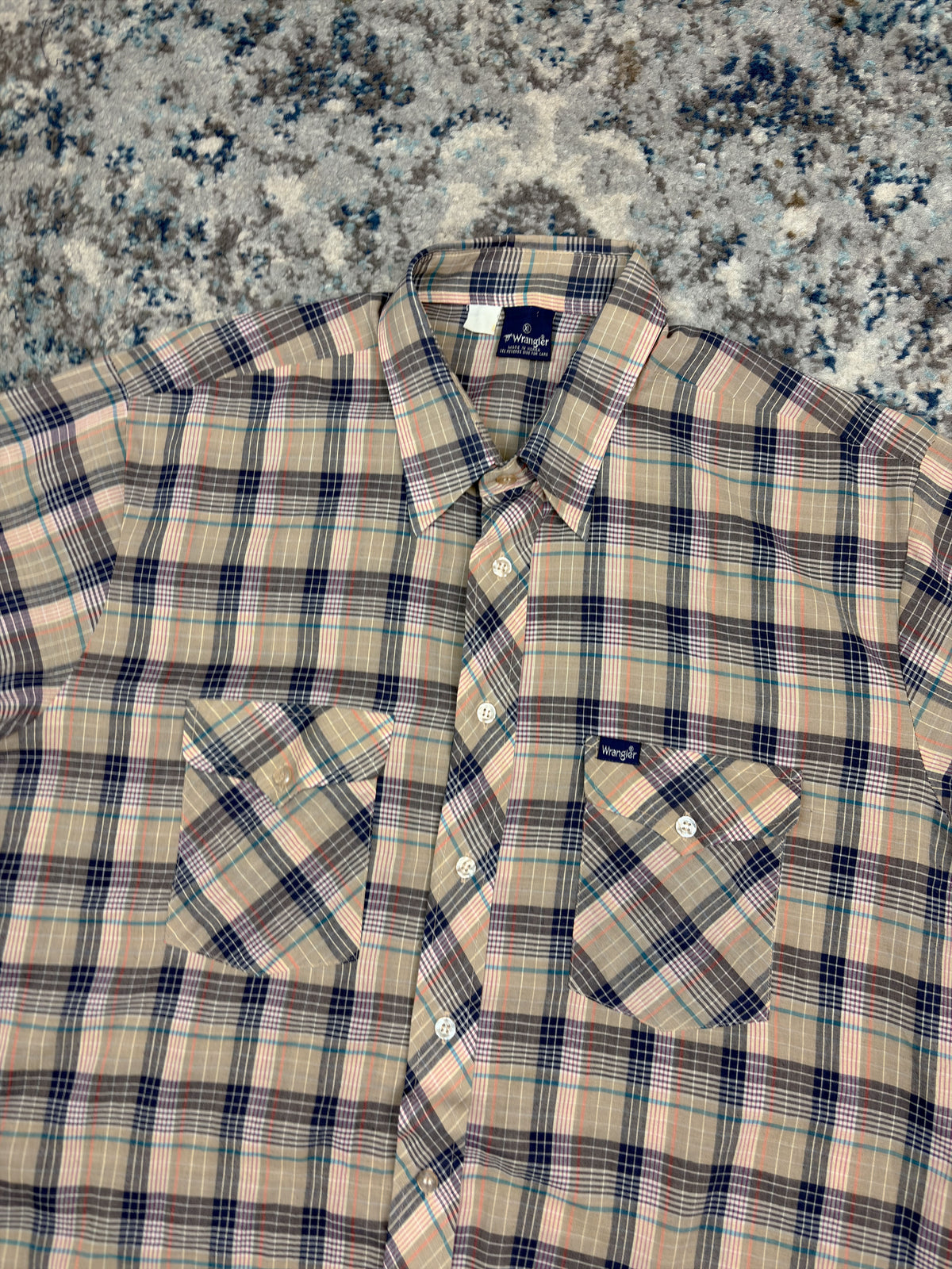 Vintage 90s Wrangler Plaid Long Sleeve Reworked Cropped Button Up Shirt Size XL