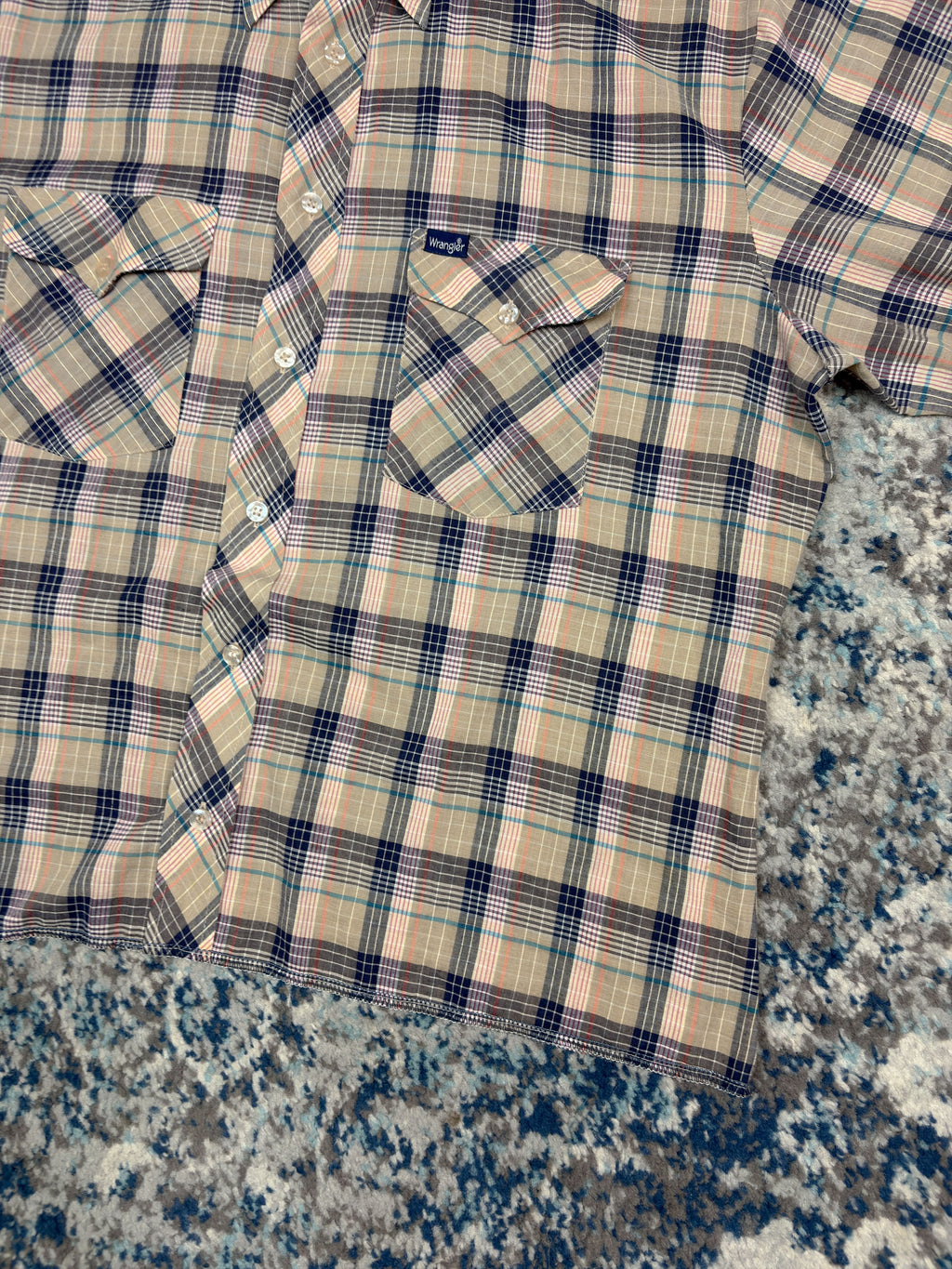 Vintage 90s Wrangler Plaid Long Sleeve Reworked Cropped Button Up Shirt Size XL