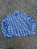 Vintage Croft & Barrow Plaid Long Sleeve Reworked Cropped Button Up Shirt Size Large