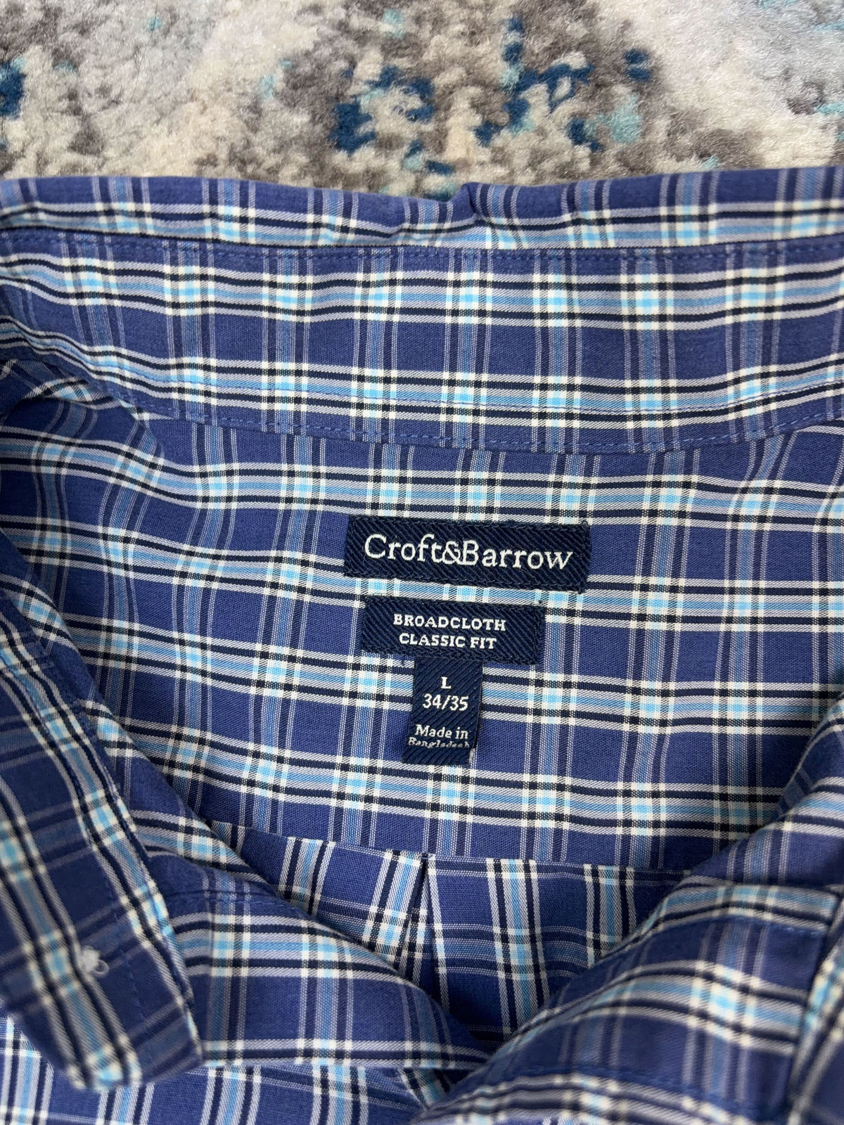 Vintage Croft & Barrow Plaid Long Sleeve Reworked Cropped Button Up Shirt Size Large
