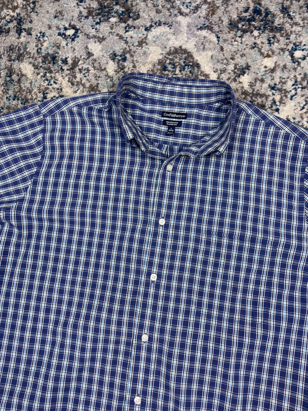 Vintage Croft & Barrow Plaid Long Sleeve Reworked Cropped Button Up Shirt Size Large