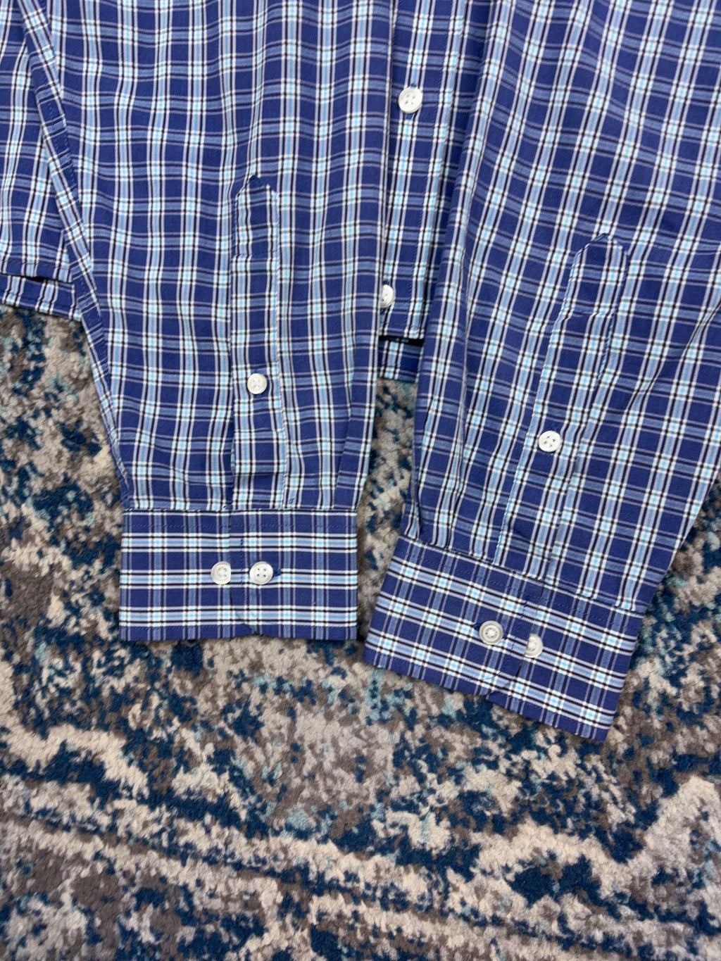 Vintage Croft & Barrow Plaid Long Sleeve Reworked Cropped Button Up Shirt Size Large
