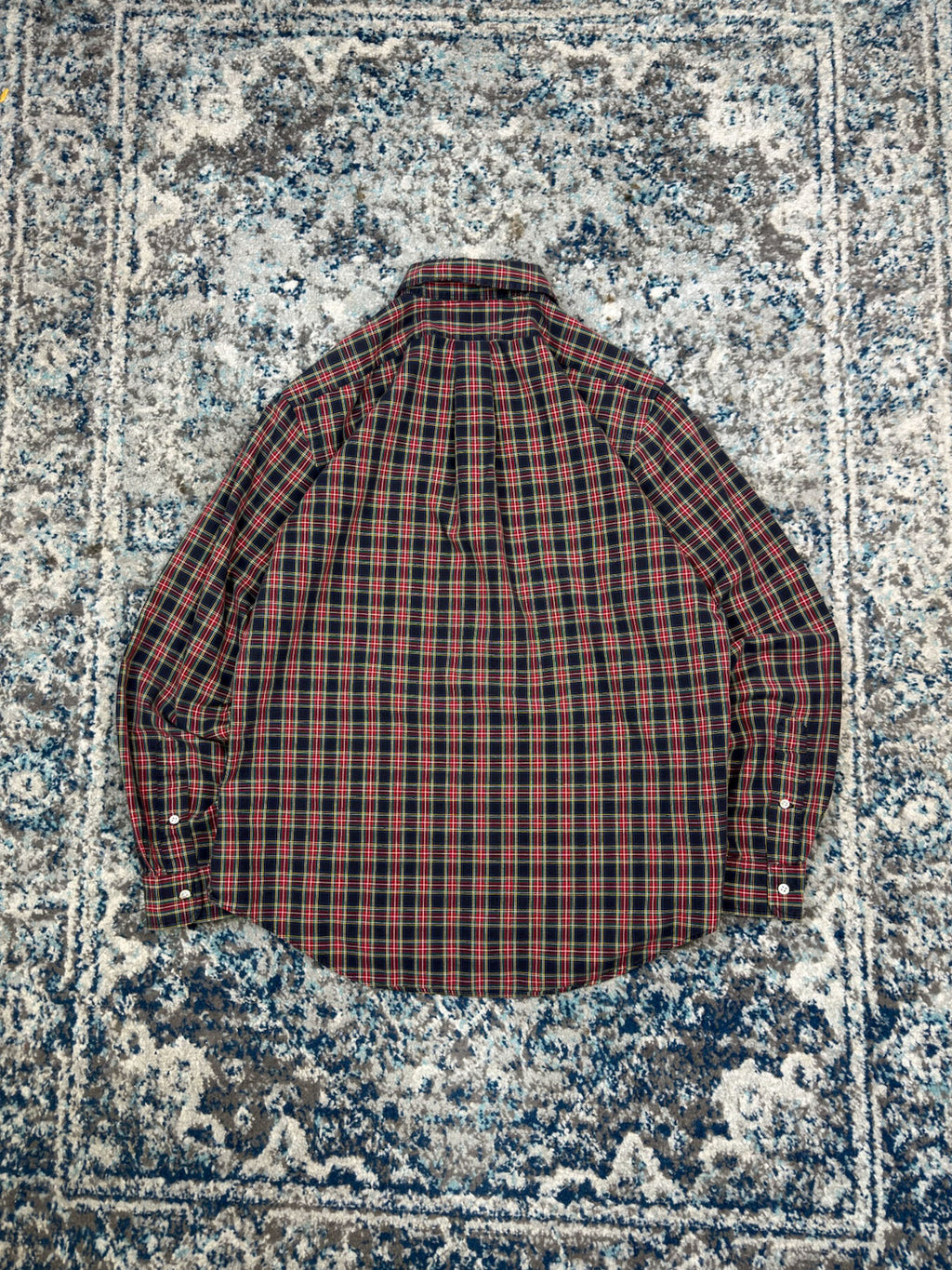 Vintage Polo Ralph Lauren Embroidered Pony Plaid Long Sleeve Button Up Shirt Size Large