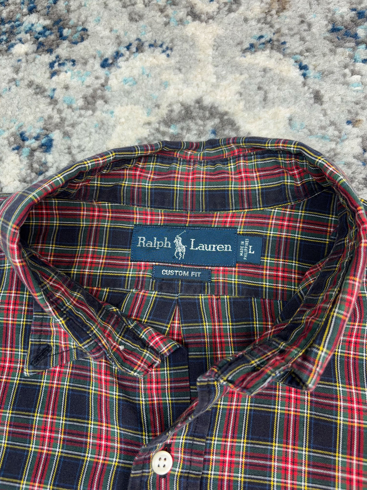 Vintage Polo Ralph Lauren Embroidered Pony Plaid Long Sleeve Button Up Shirt Size Large