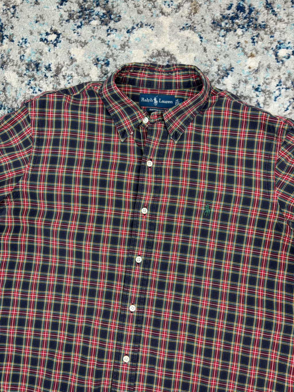 Vintage Polo Ralph Lauren Embroidered Pony Plaid Long Sleeve Button Up Shirt Size Large