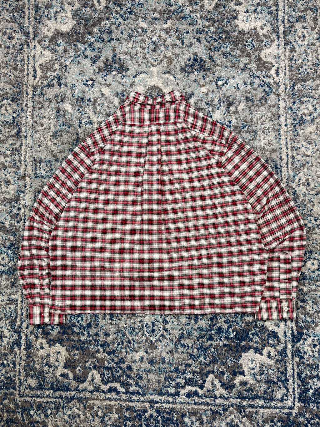 Vintage Polo Ralph Lauren Embroidered Pony Plaid Reworked Cropped Button Up Shirt Size 2XL