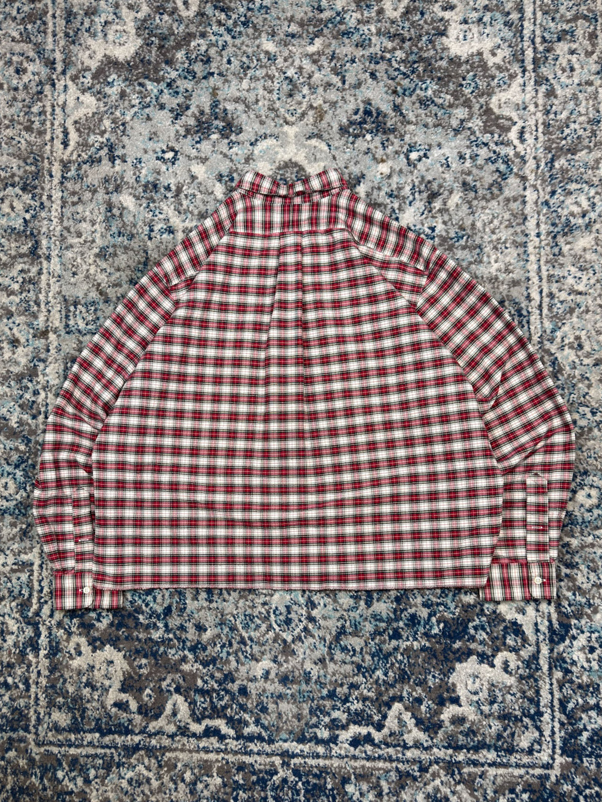 Vintage Polo Ralph Lauren Embroidered Pony Plaid Reworked Cropped Button Up Shirt Size 2XL