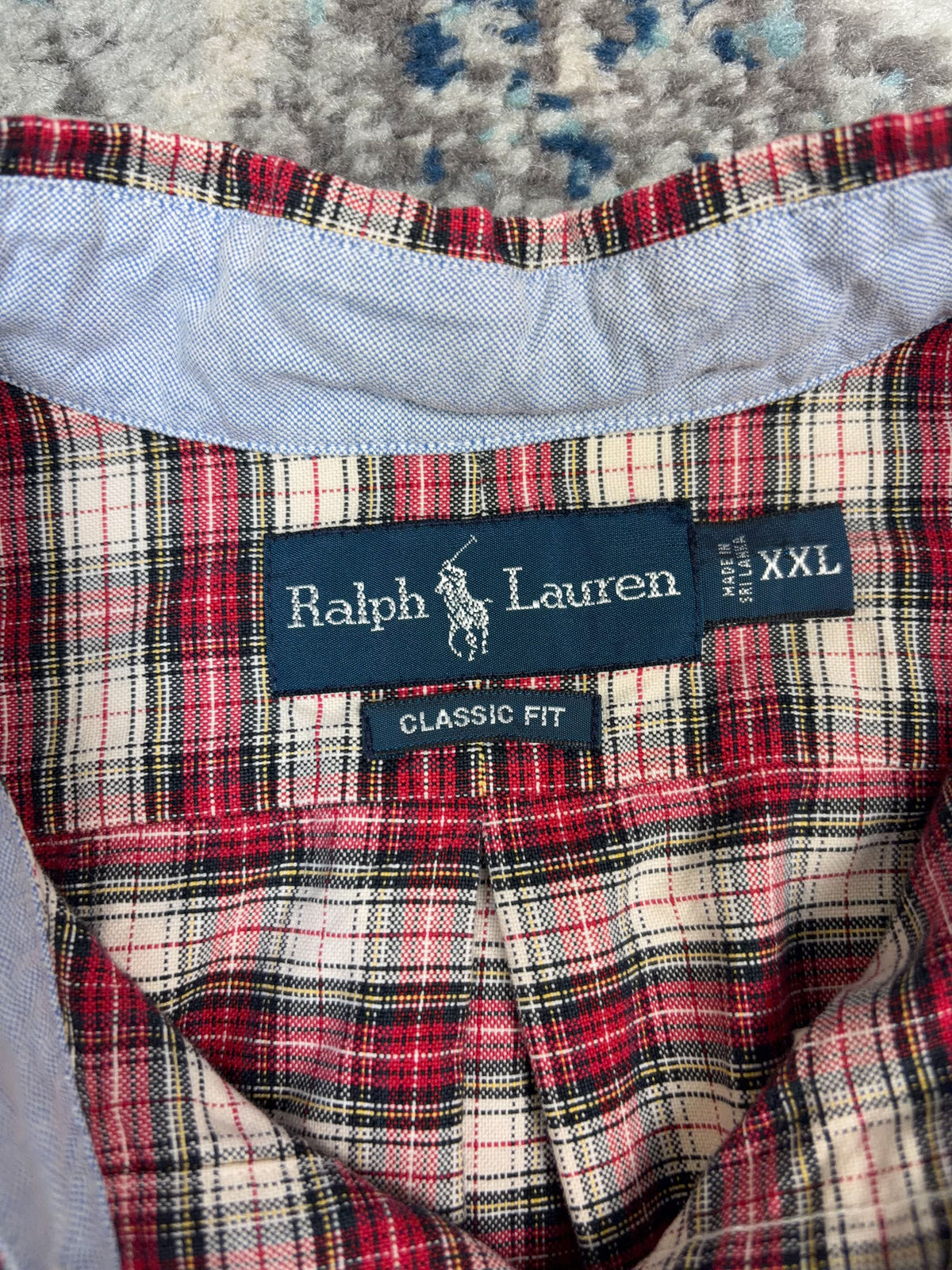 Vintage Polo Ralph Lauren Embroidered Pony Plaid Reworked Cropped Button Up Shirt Size 2XL