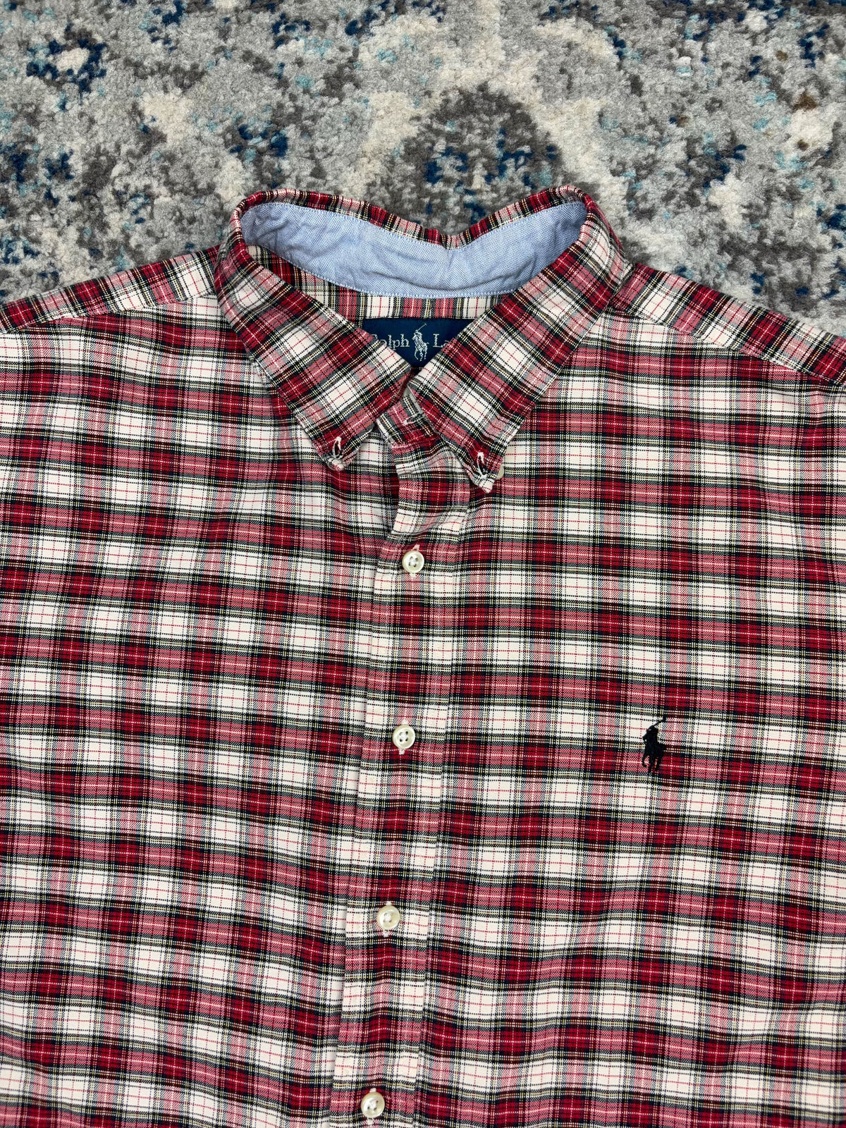 Vintage Polo Ralph Lauren Embroidered Pony Plaid Reworked Cropped Button Up Shirt Size 2XL