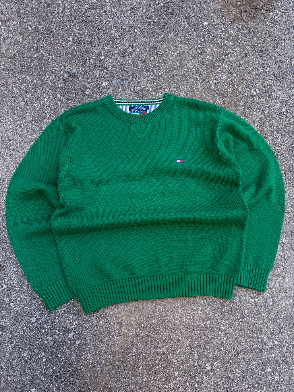 Vintage Tommy Hilfiger Embroidered Logo Pullover Knit Sweater Size Large