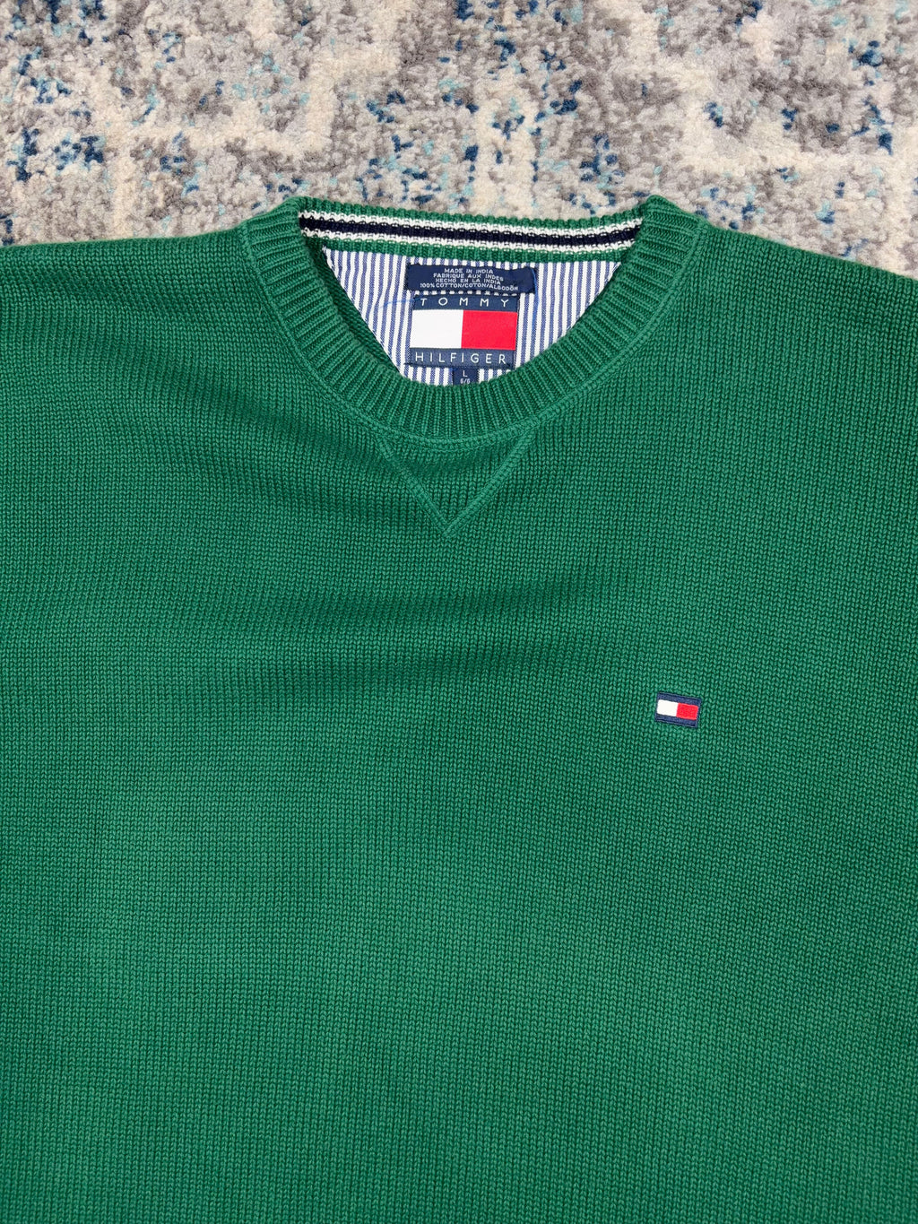 Vintage Tommy Hilfiger Embroidered Logo Pullover Knit Sweater Size Large