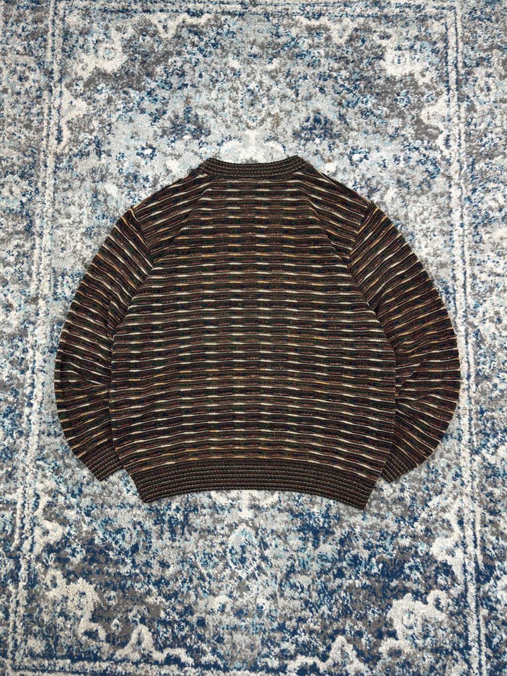 Vintage 90s Norm Thompson Textured Pattern Pullover Knit Sweater Size Large