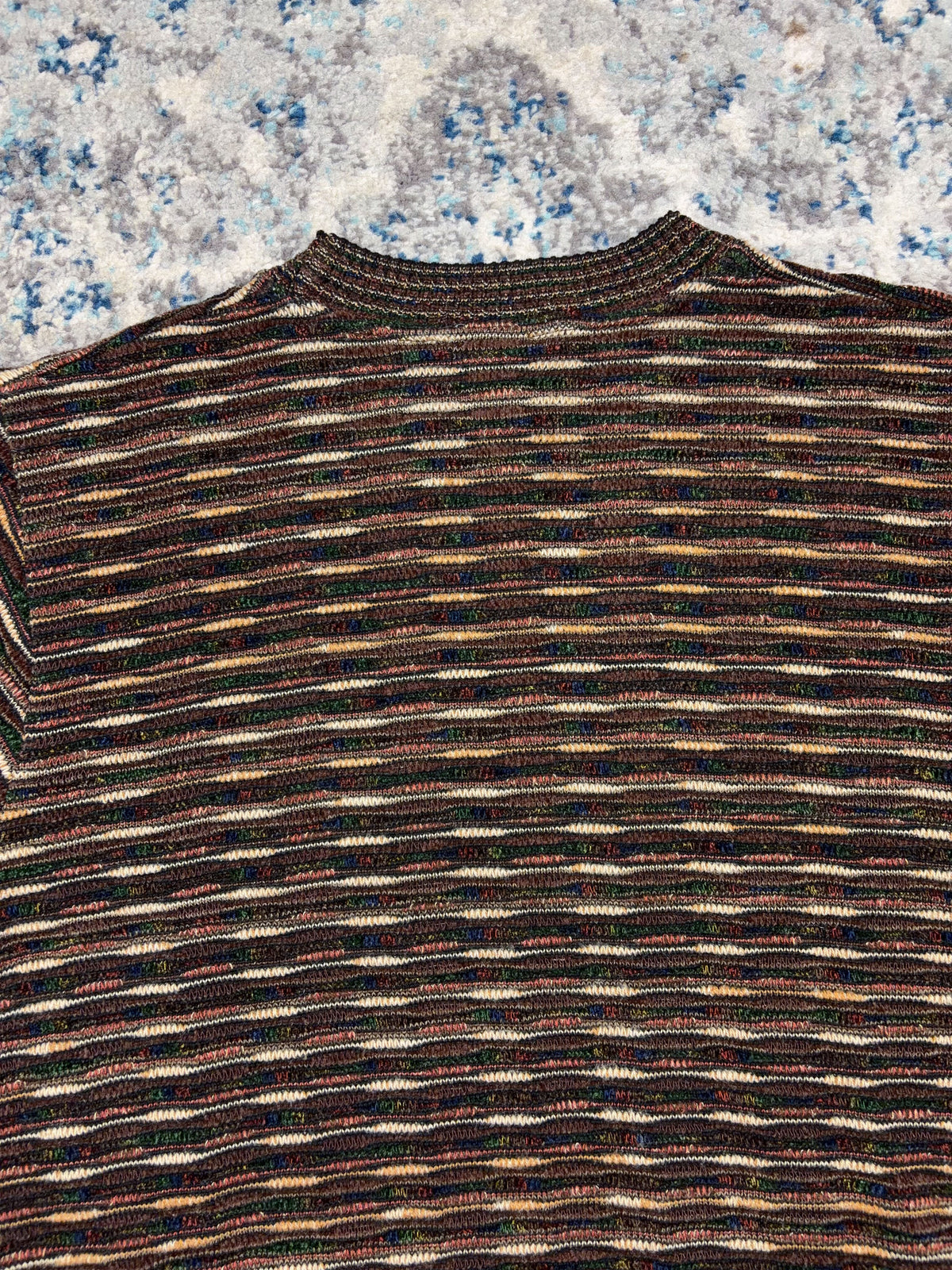 Vintage 90s Norm Thompson Textured Pattern Pullover Knit Sweater Size Large