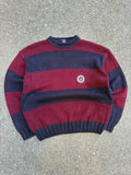 Vintage Gant Sportswear Embroidered Crest Pullover Striped Knit Sweater Size XL