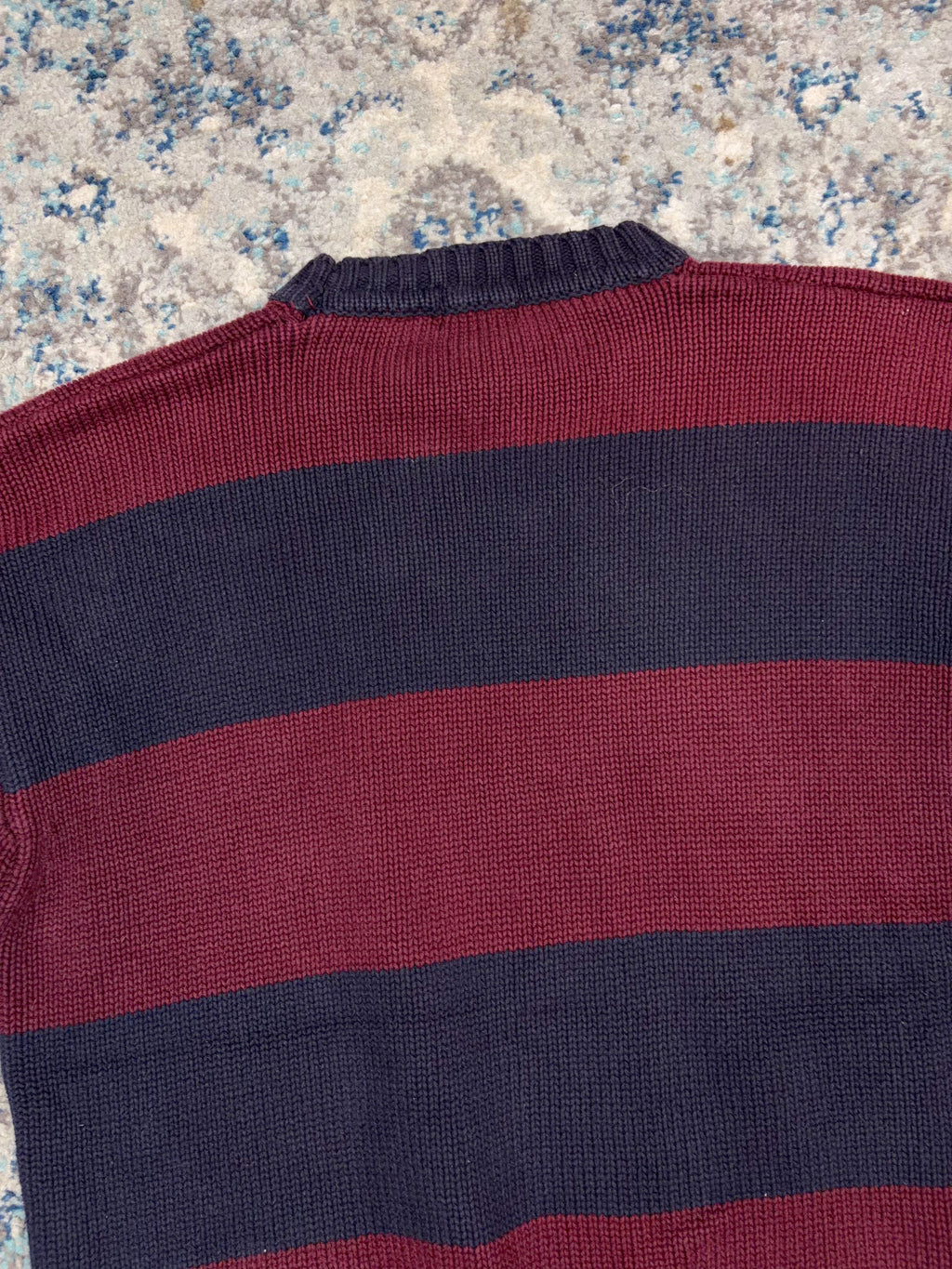 Vintage Gant Sportswear Embroidered Crest Pullover Striped Knit Sweater Size XL