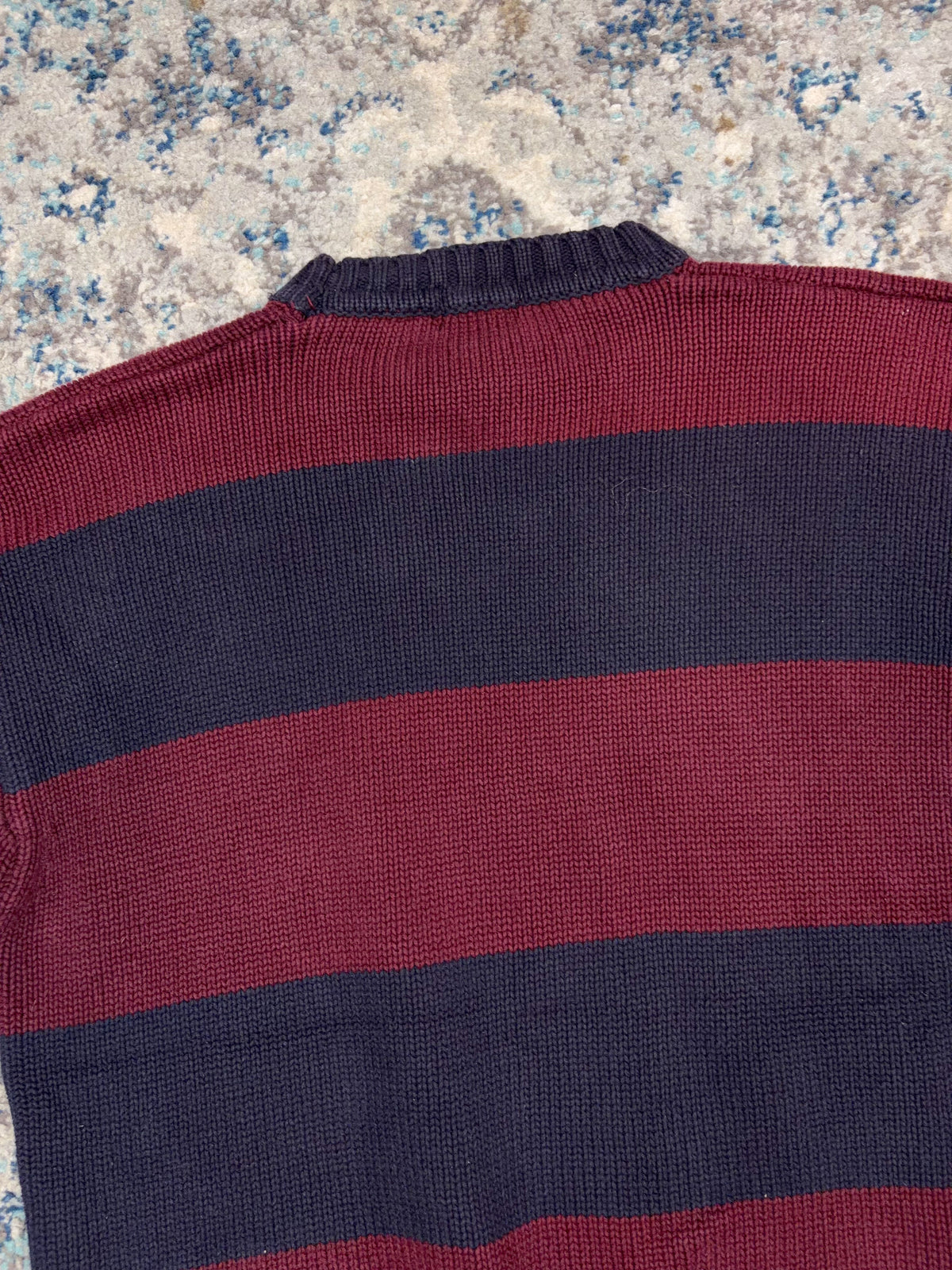 Vintage Gant Sportswear Embroidered Crest Pullover Striped Knit Sweater Size XL