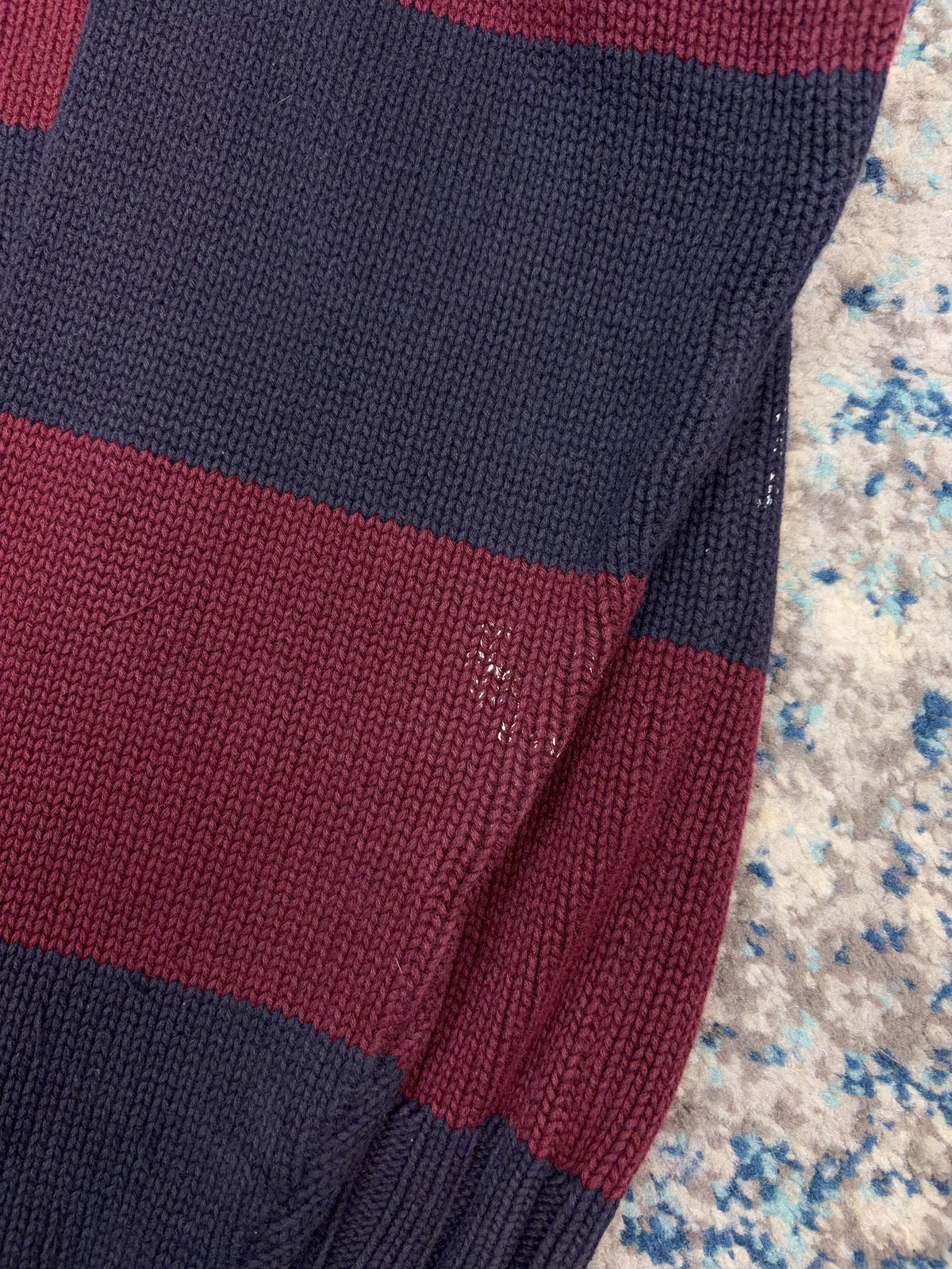 Vintage Gant Sportswear Embroidered Crest Pullover Striped Knit Sweater Size XL