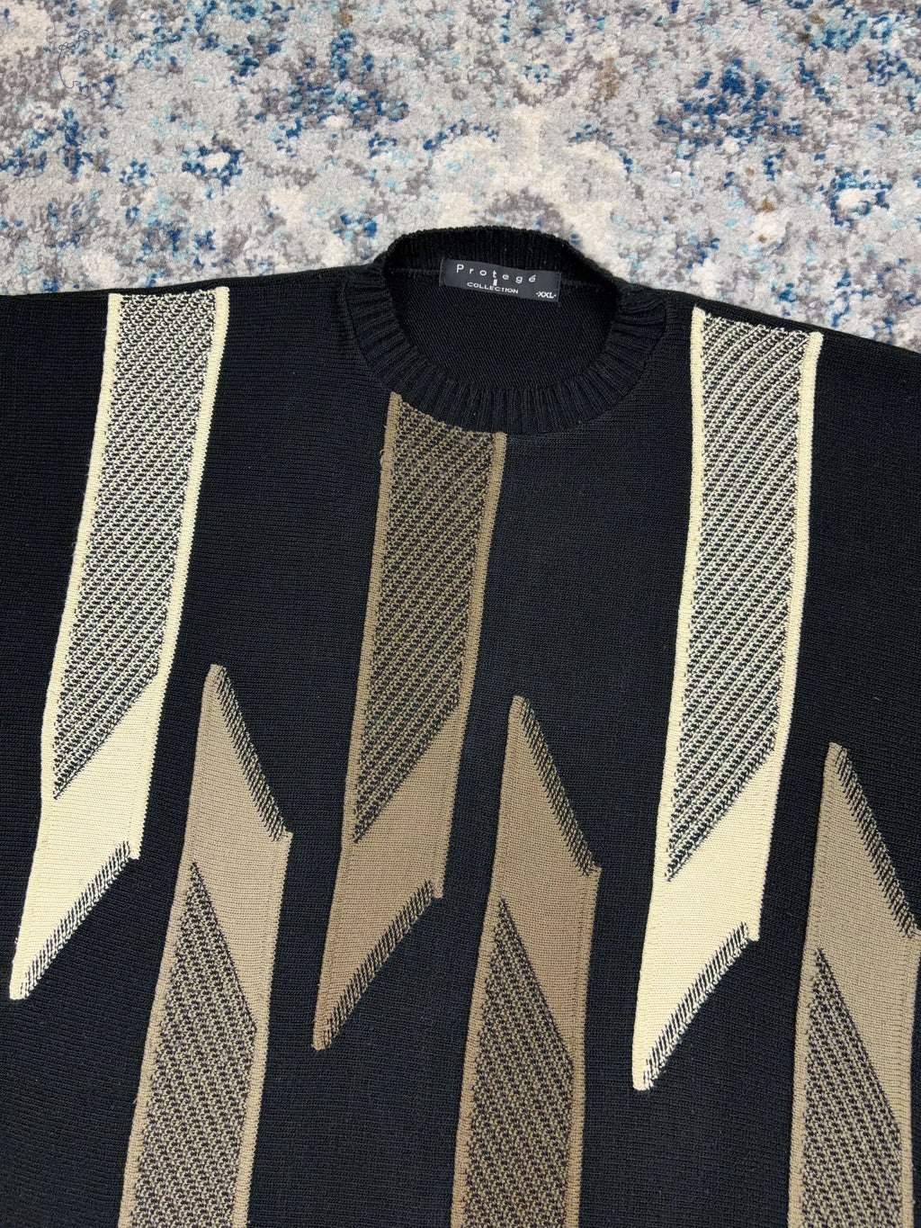 Vintage Protege Textured Stripe Pattern Pullover Knit Sweater Size 2XL