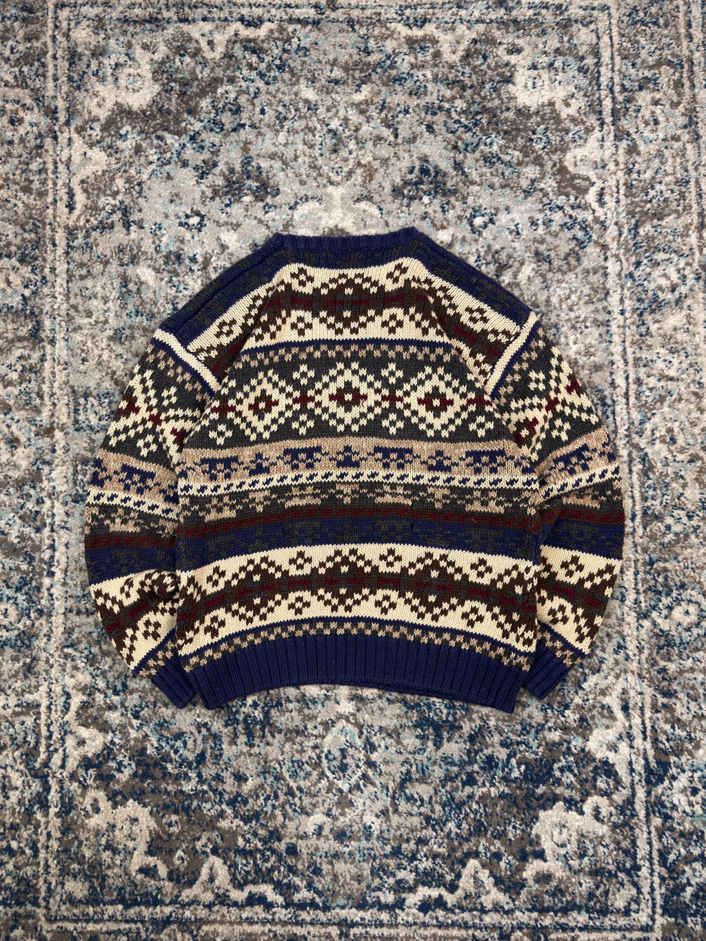 Vintage American Eagle Outfitters Geometric Jacquard Patter Knit Sweater Size Medium